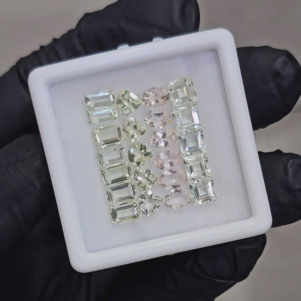 25 Pcs Natural Morganite And Heliodor Faceted | Shape: Mix | Size: 5-6mm