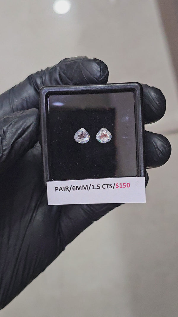 2 Pcs Natural Madagascar Moonstones Faceted | Shape: Teardrop| Size: 6mm| Top quality