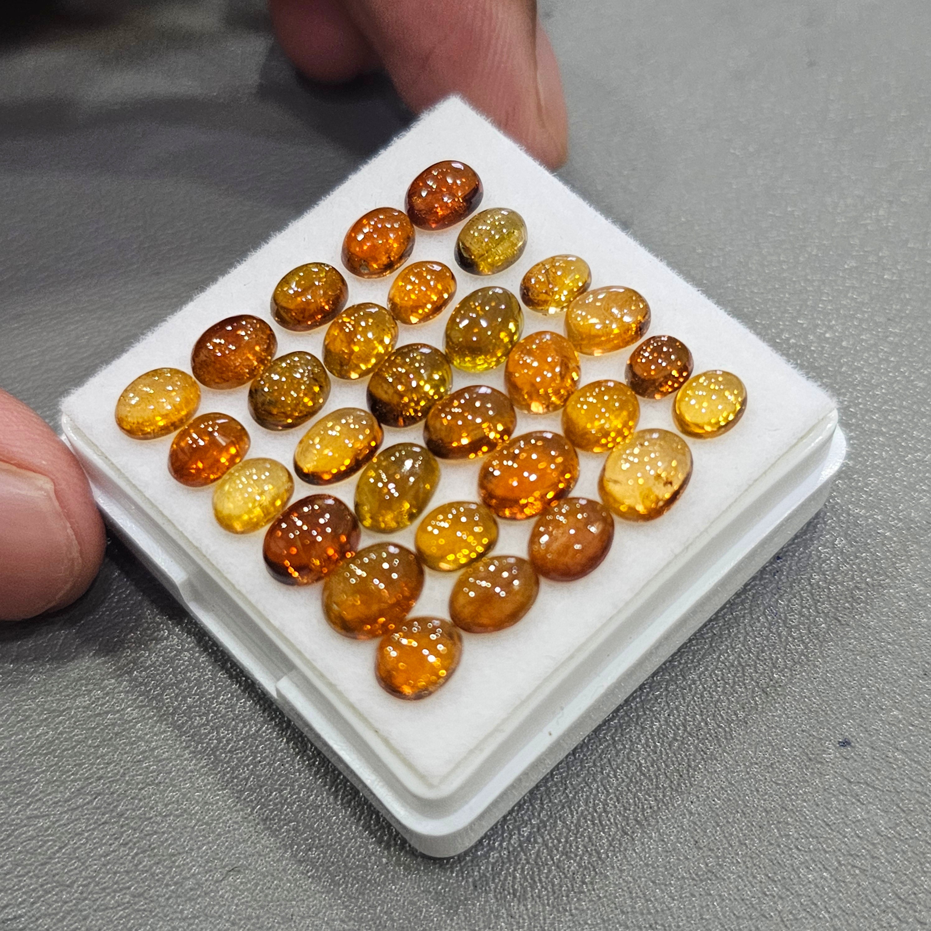 32 Pcs Natural Multi Tourmaline Cabochon | Mix | Size: 5-7mm - The LabradoriteKing