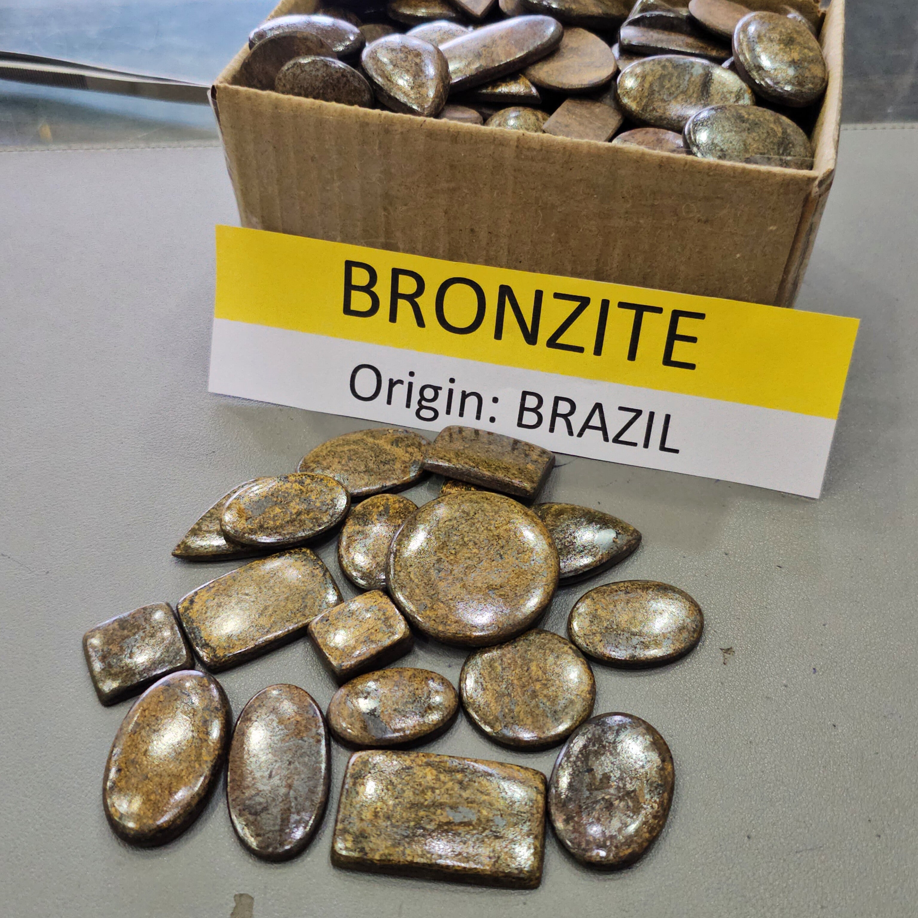 500 Grams Bronzite Cabochons | 25–45mm | 35–45 Pcs | Mixed Shapes