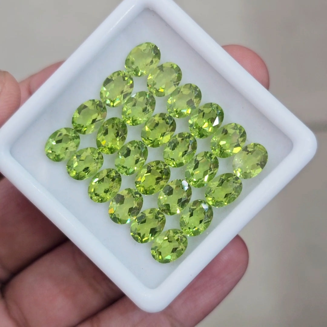 24 Pcs of Natural Peridot Faceted | Oval | Size: 8x6mm