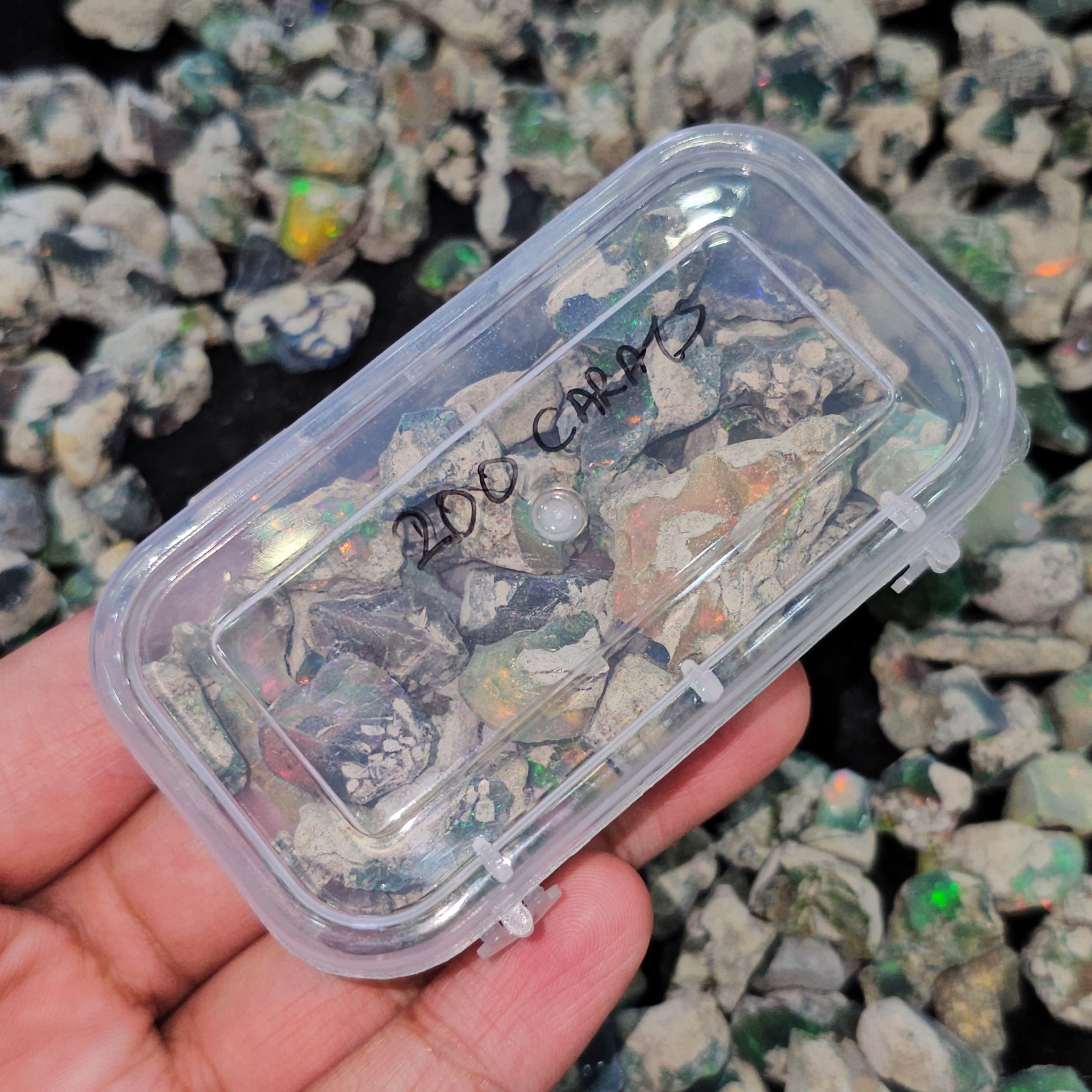 200 Carats Black Opal Rough Lot | 10–25mm | Precious Fire Play Rough Stones - The LabradoriteKing