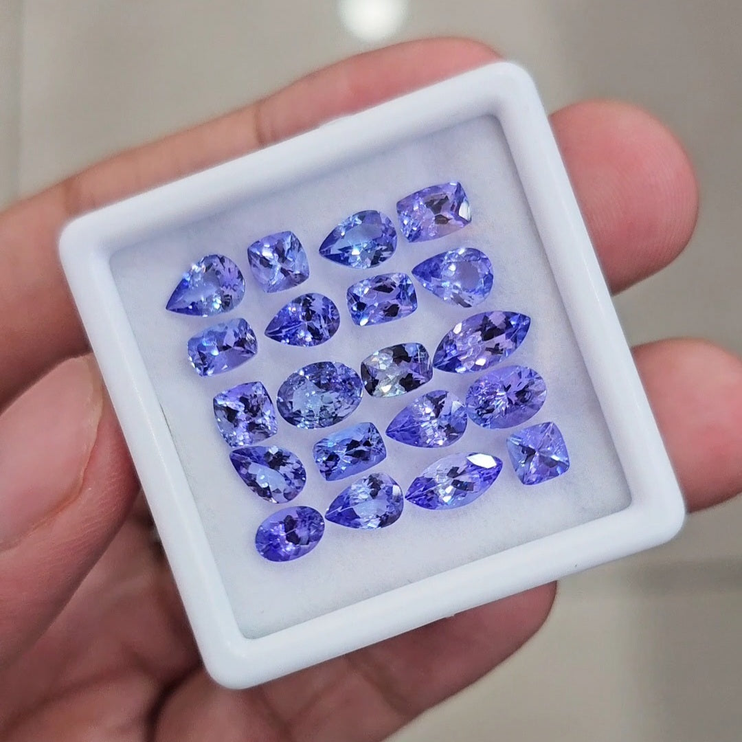 20 Pcs Natural Tanzanite Faceted  | Mix | Size: 4-8mm - The LabradoriteKing