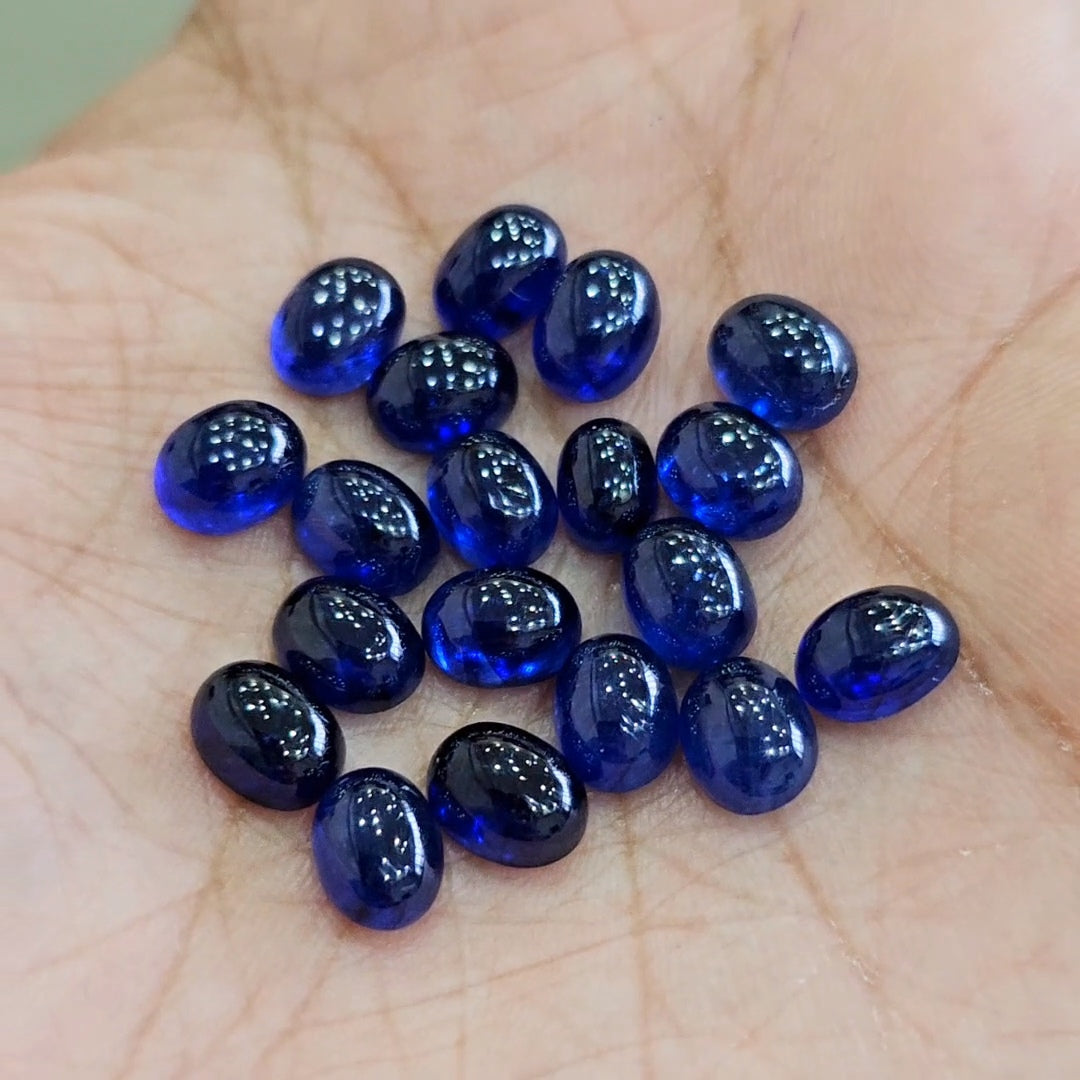 5 Pcs/10 Pcs Royal Blue Sapphire cabochons |Oval| 8x6mm