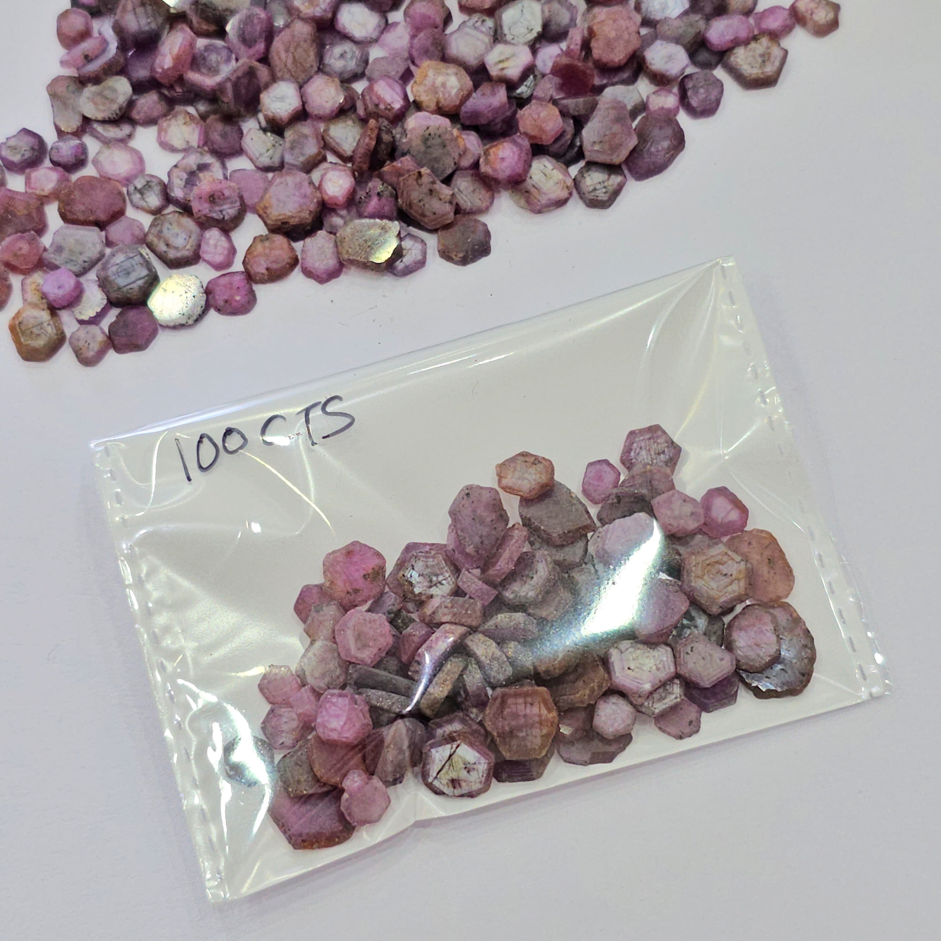 100 Carats Natural Trapiche Sheen Ruby Lot | 60–70 Pcs | 5mm–13mm | Rare Pattern Gemstones - The LabradoriteKing