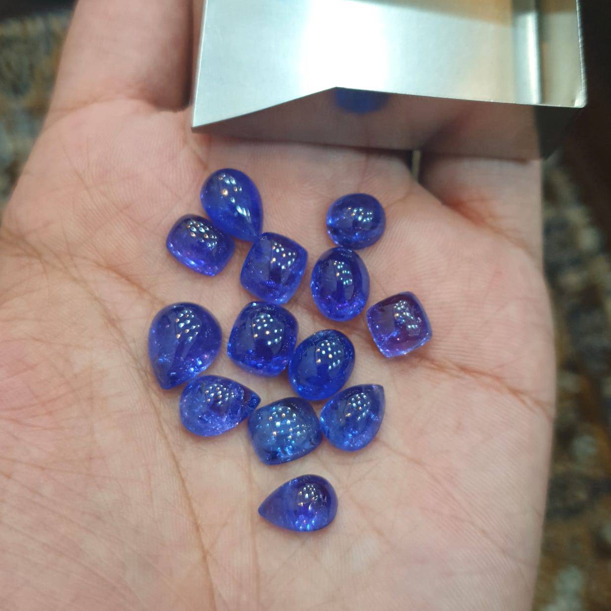 1 Pc Natural Tanzanite Cabochon Randomly selected | Rich intense Colour | 12-15mm - The LabradoriteKing