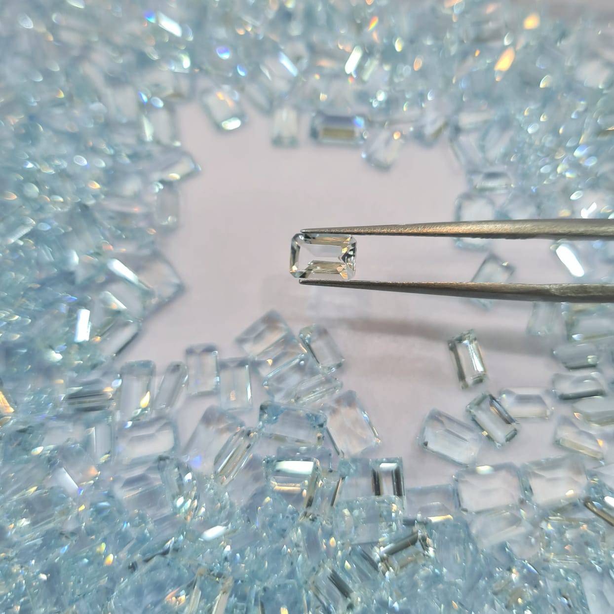 10 Pcs Natural Aquamarine Calibrated Rectangle Emerald Cut | Faceted Flawless - The LabradoriteKing