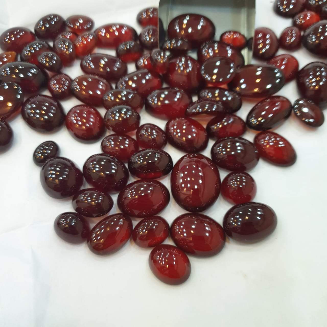 10 Pcs Natural Garnet Cabochons TOP quality Mozambique - The LabradoriteKing