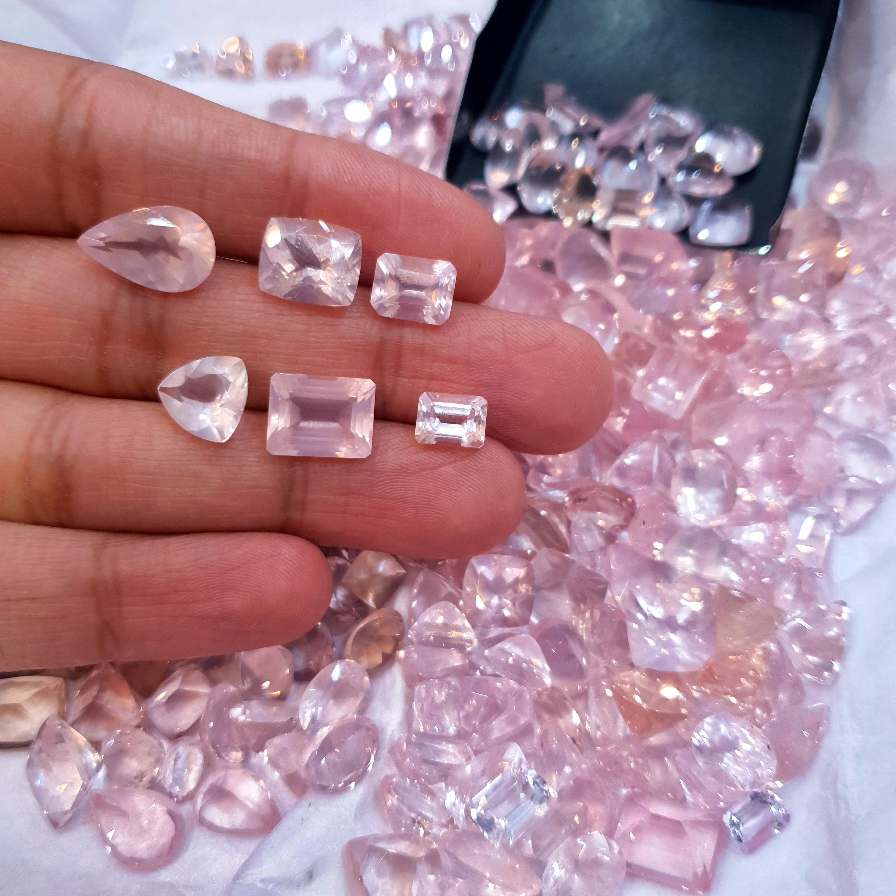 10 Pcs Rose Quartz Pink Lot Random Top Quality - The LabradoriteKing