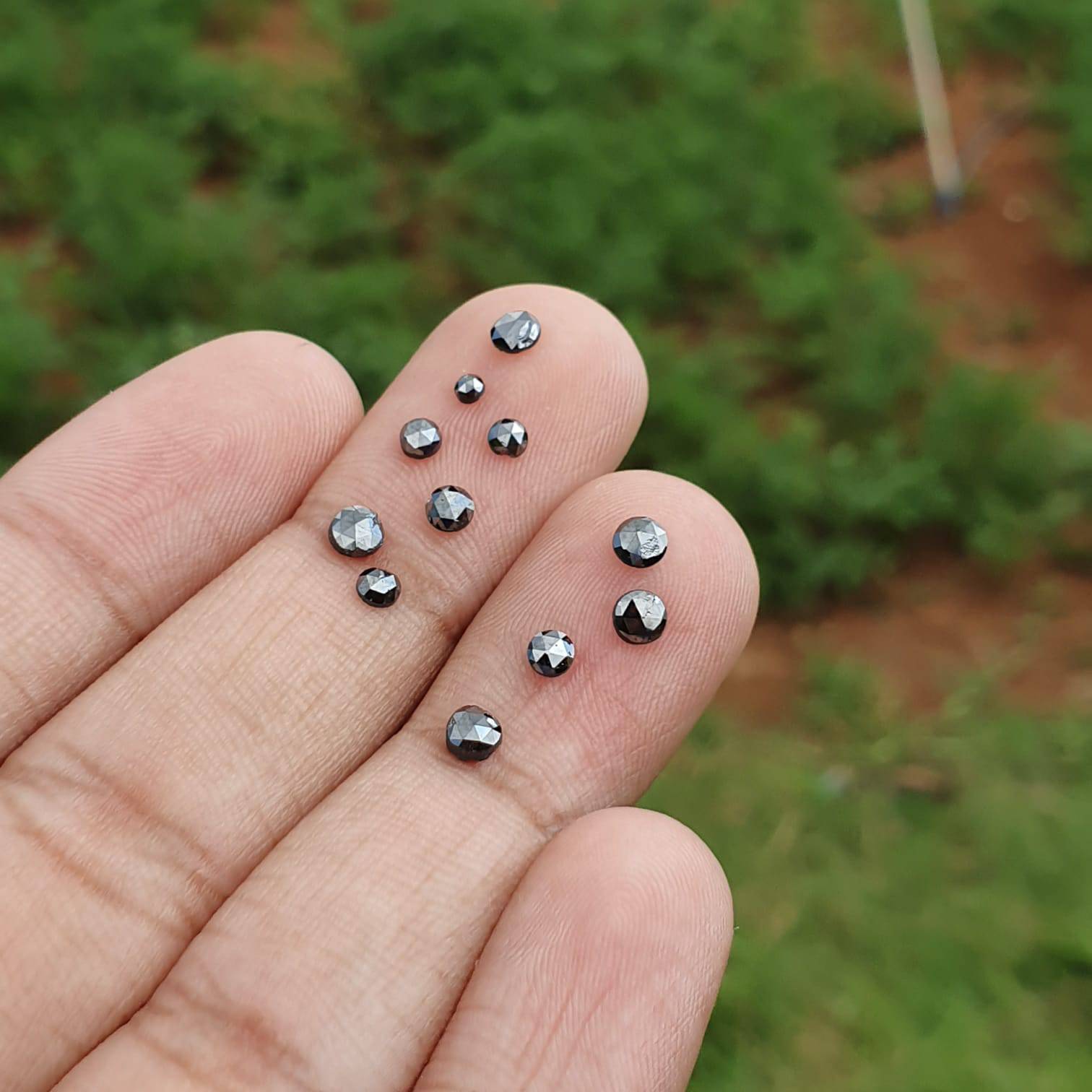 10pcs Black Diamond Natural Rosecut Flat backs - The LabradoriteKing