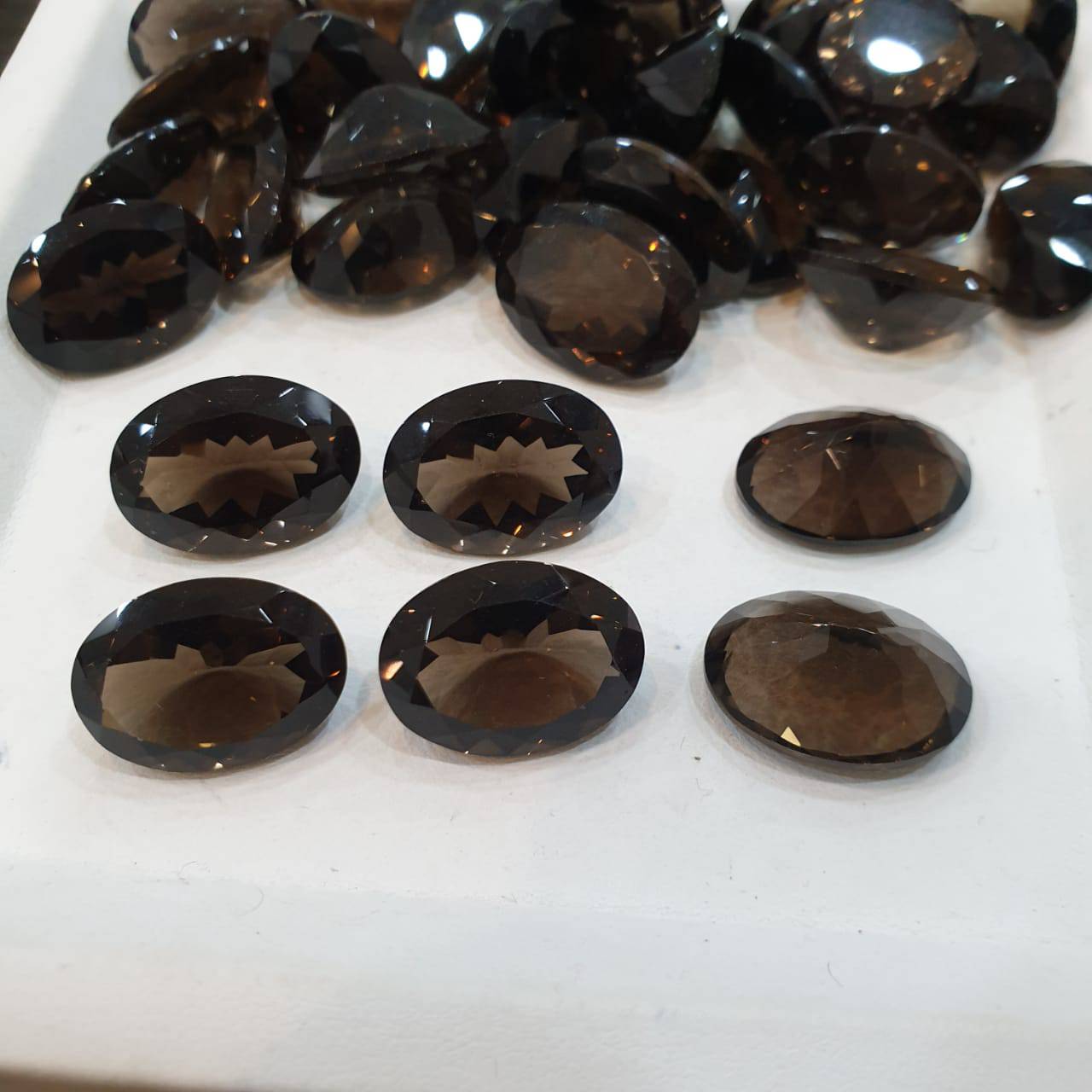 12 Pcs Smoky Quartz Oval Gemstones | 18x13mm | Brownish - The LabradoriteKing
