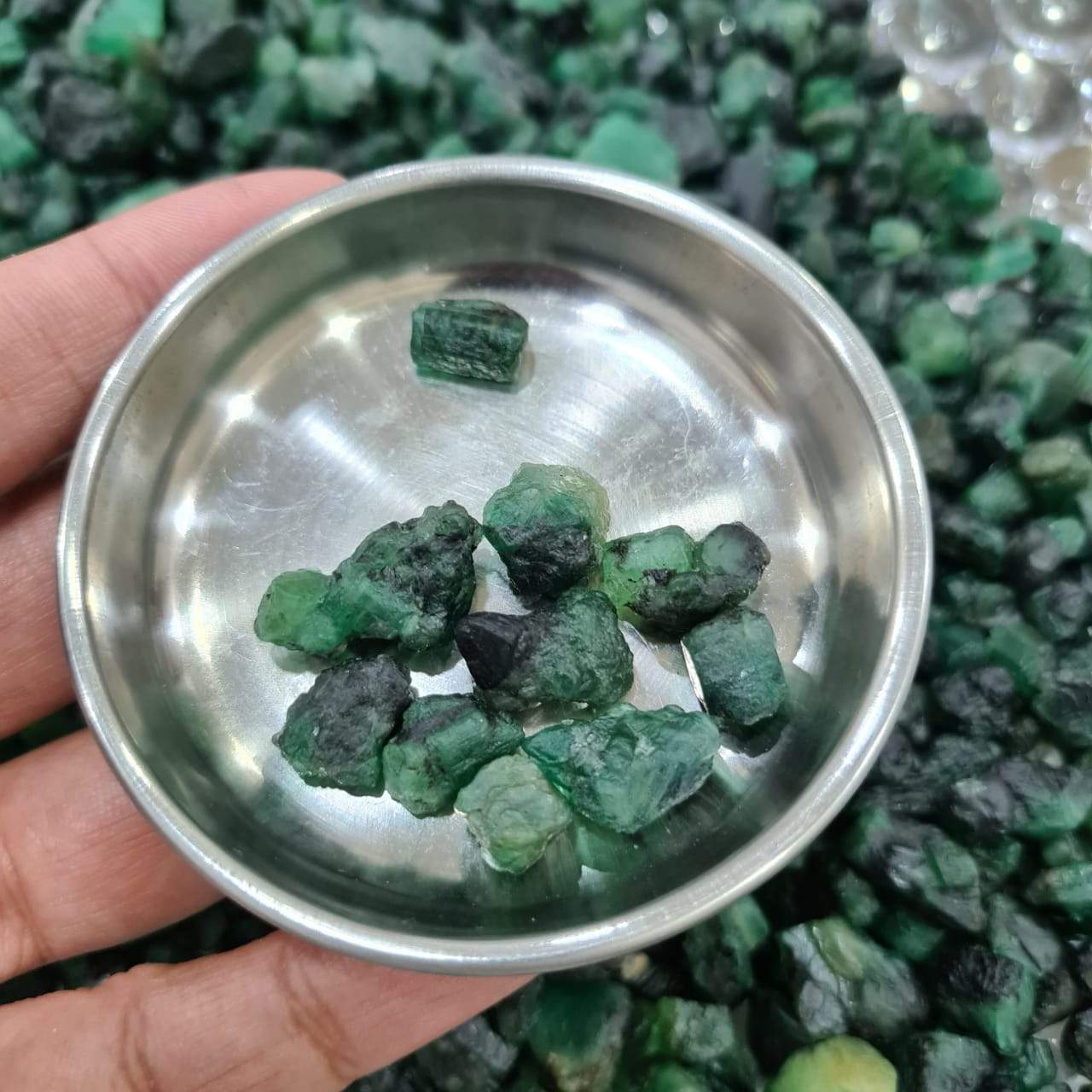 12 Pcs Zambian Emerald Raw Crystal rough Untreated 10-18mm