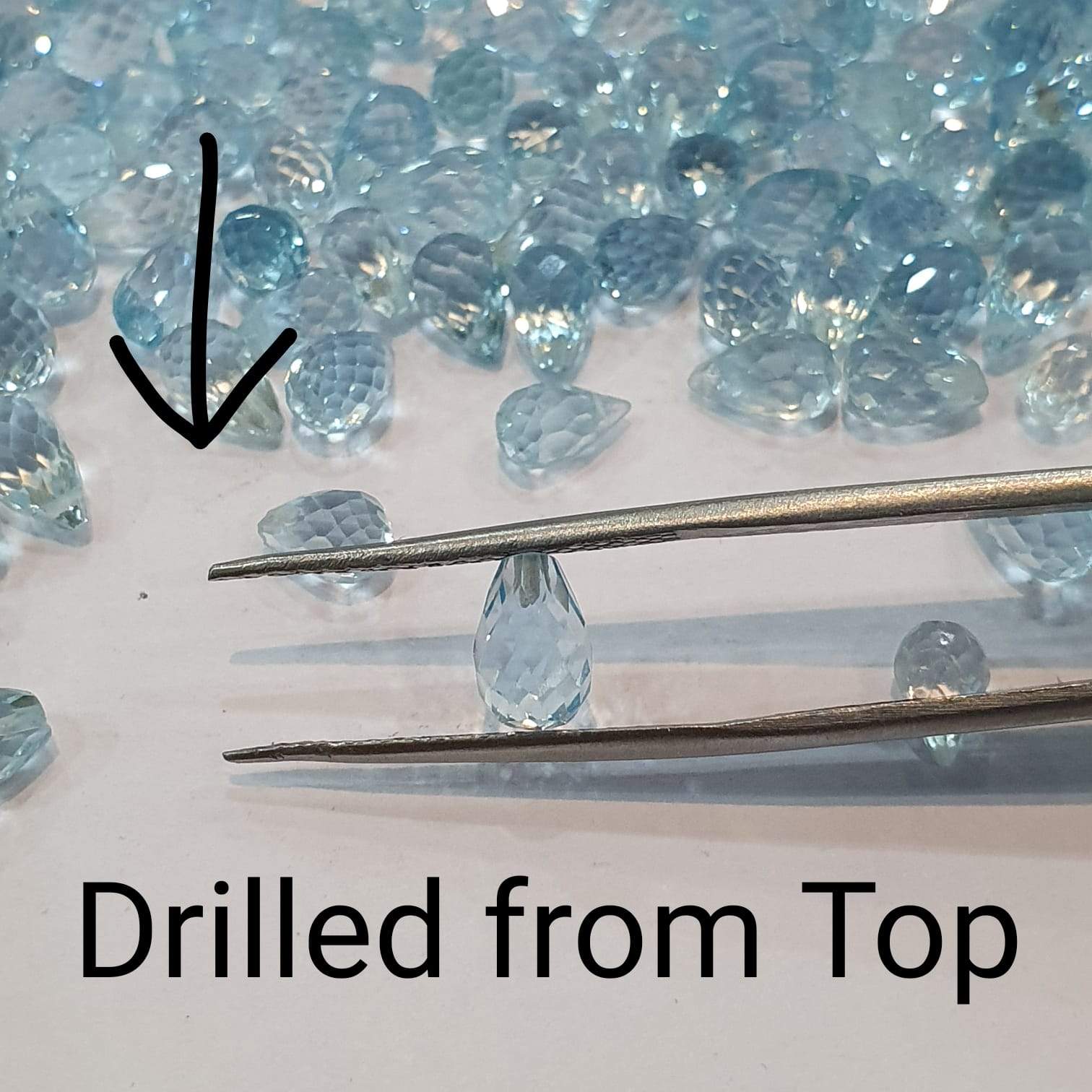 15 Pcs Blue Topaz Drops Faceted by Labradorite King 7-8mm - The LabradoriteKing