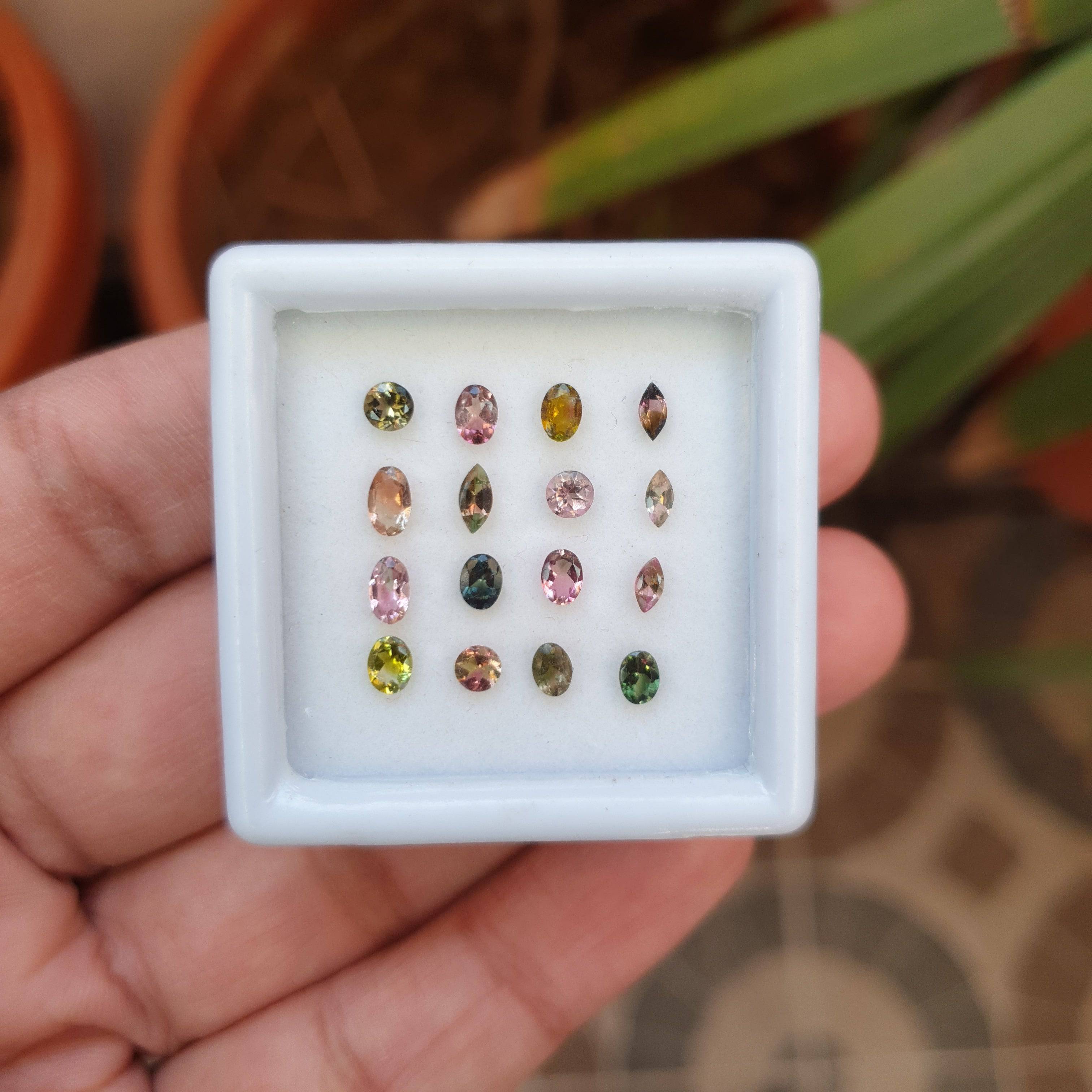 16 Pcs Natural Faceted Tourmaline Gemstone | 4-5mm | 2.64 Cts - The LabradoriteKing