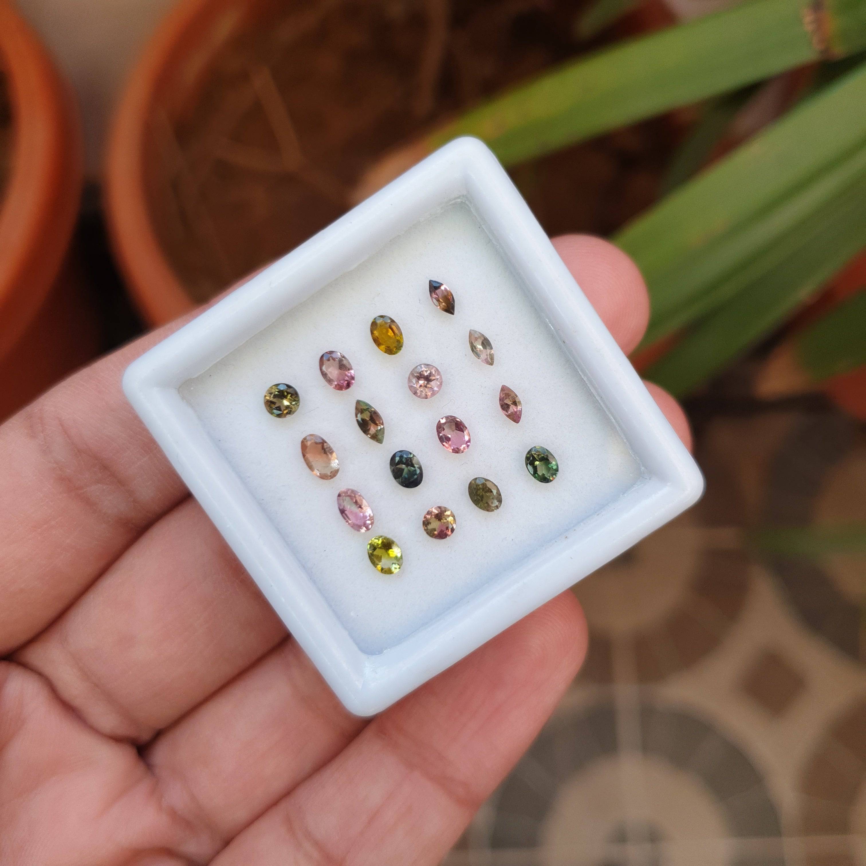 16 Pcs Natural Faceted Tourmaline Gemstone | 4-5mm | 2.64 Cts - The LabradoriteKing