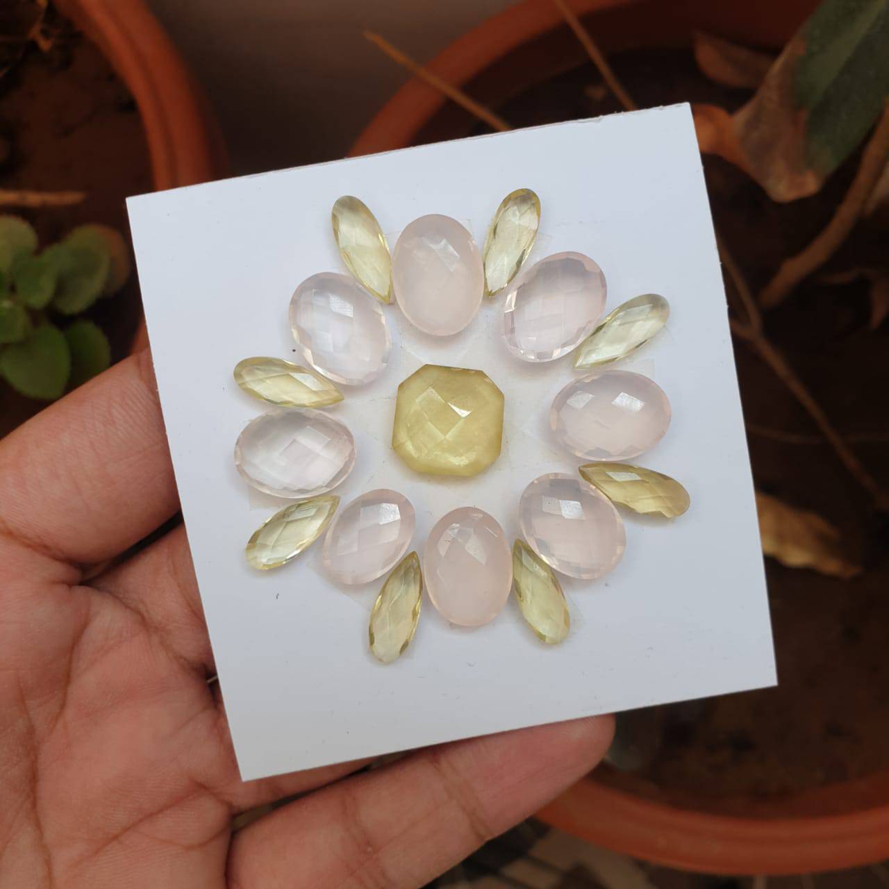 17 Pcs Natural Mix Rosecut Gemstones | Mix Shape, 15-16mm Gems Lot -Loose Gemstones - The LabradoriteKing