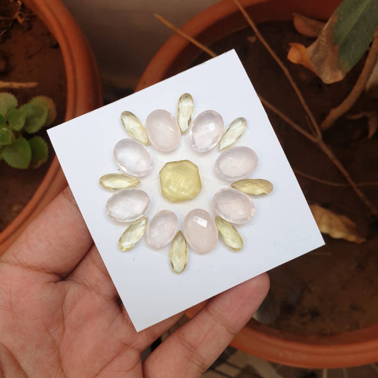 17 Pcs Natural Mix Rosecut Gemstones | Mix Shape, 15-16mm Gems Lot -Loose Gemstones - The LabradoriteKing