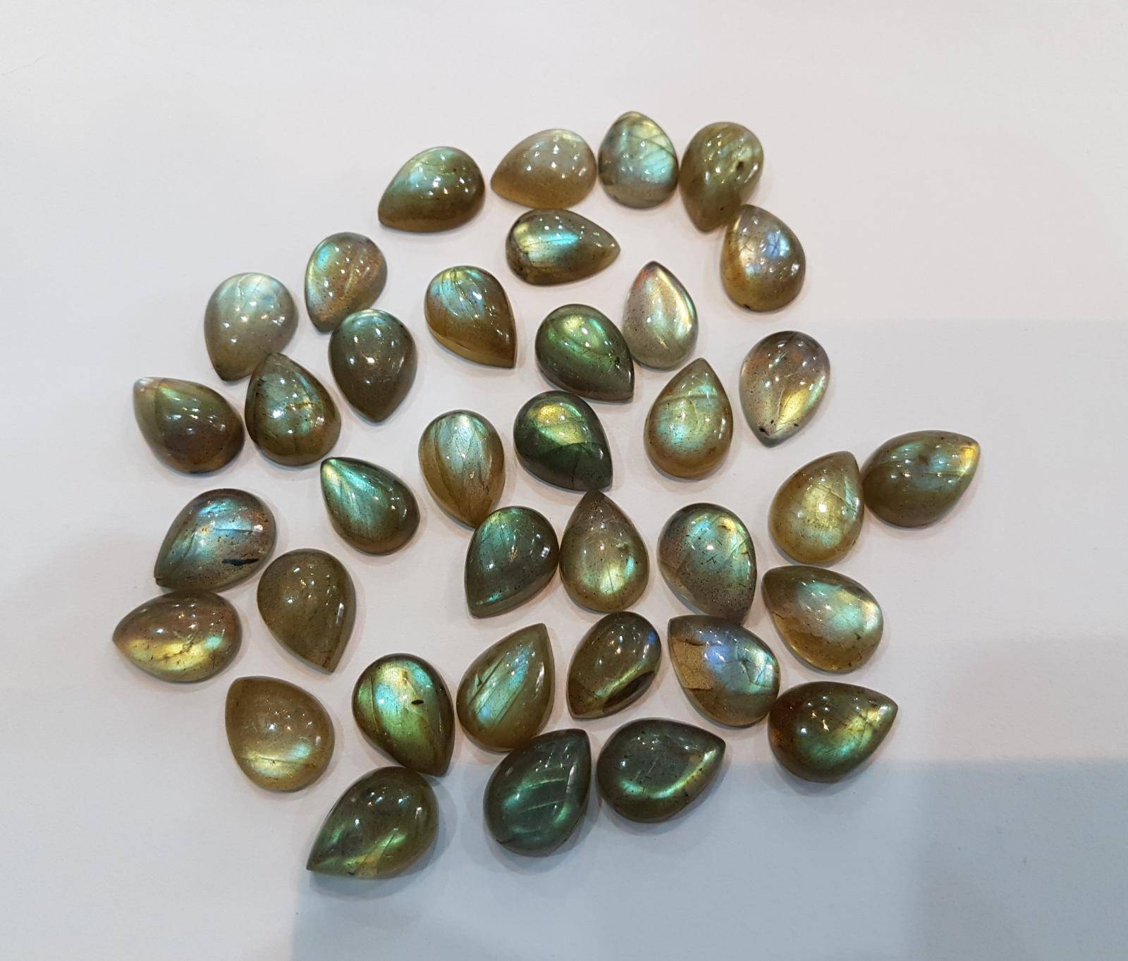 20 Pcs 14x10mm Labradorite Pears TearDrops Cabochon - The LabradoriteKing