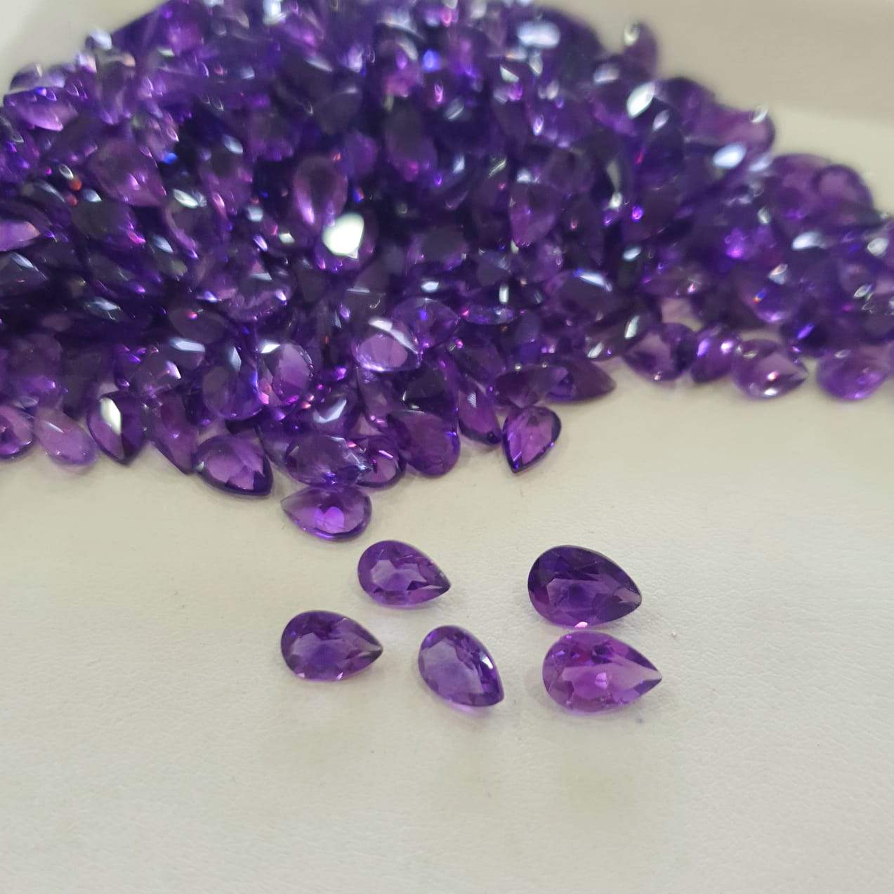 20 Pcs Amethyst Pears 6x4mm or 7x5mm | Top Quality Calibrated Size - The LabradoriteKing