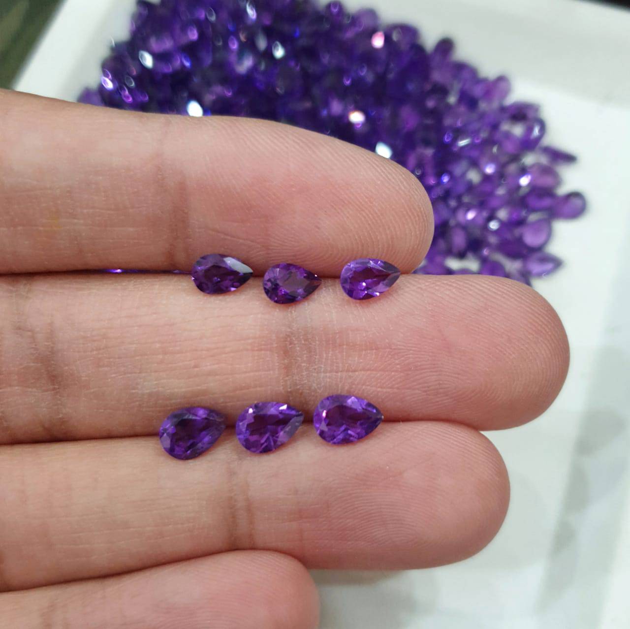 20 Pcs Amethyst Pears 6x4mm or 7x5mm | Top Quality Calibrated Size - The LabradoriteKing