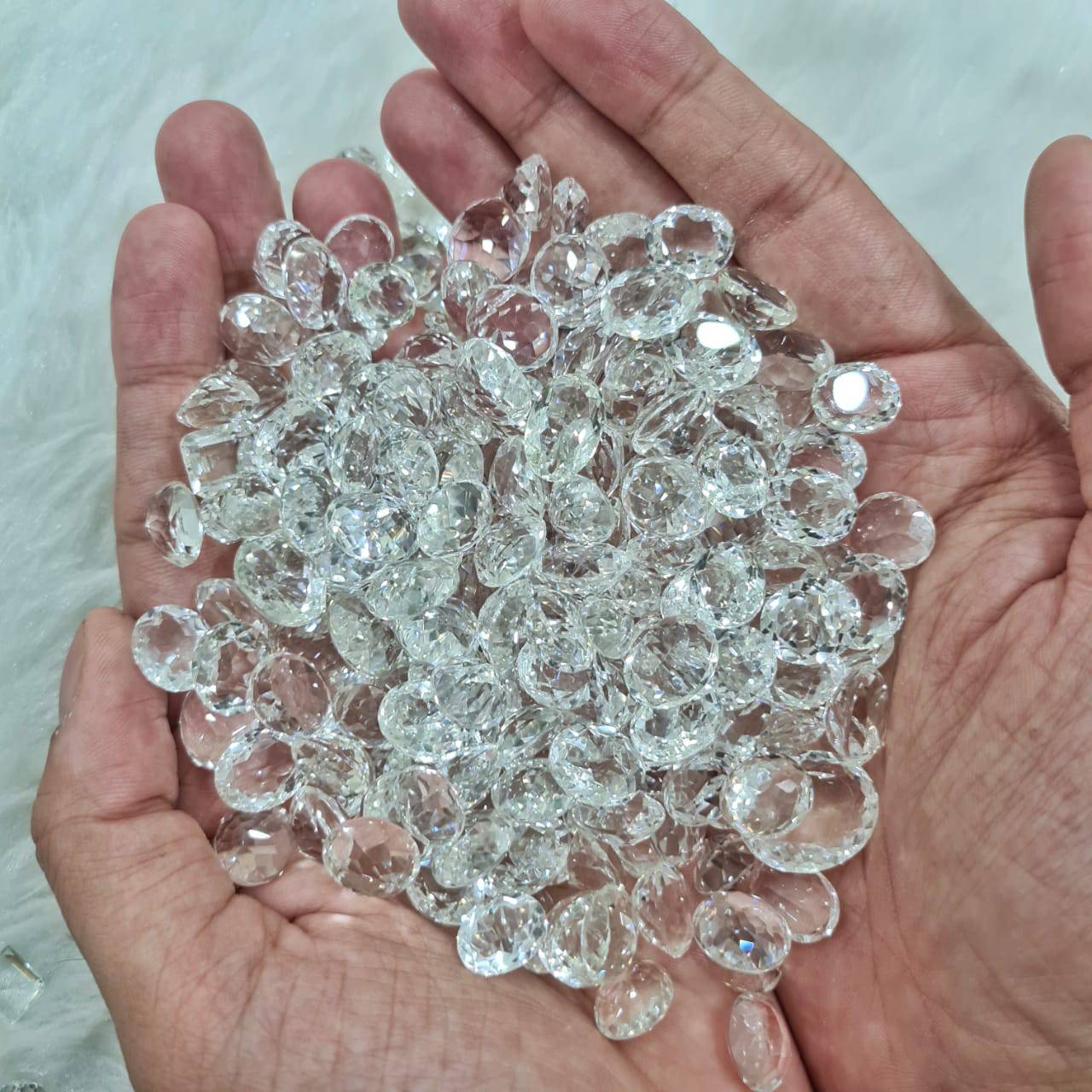 20 Pcs Clear Quartz from Himalaya, Himachal Pradesh| 12-15mm Ovals - The LabradoriteKing