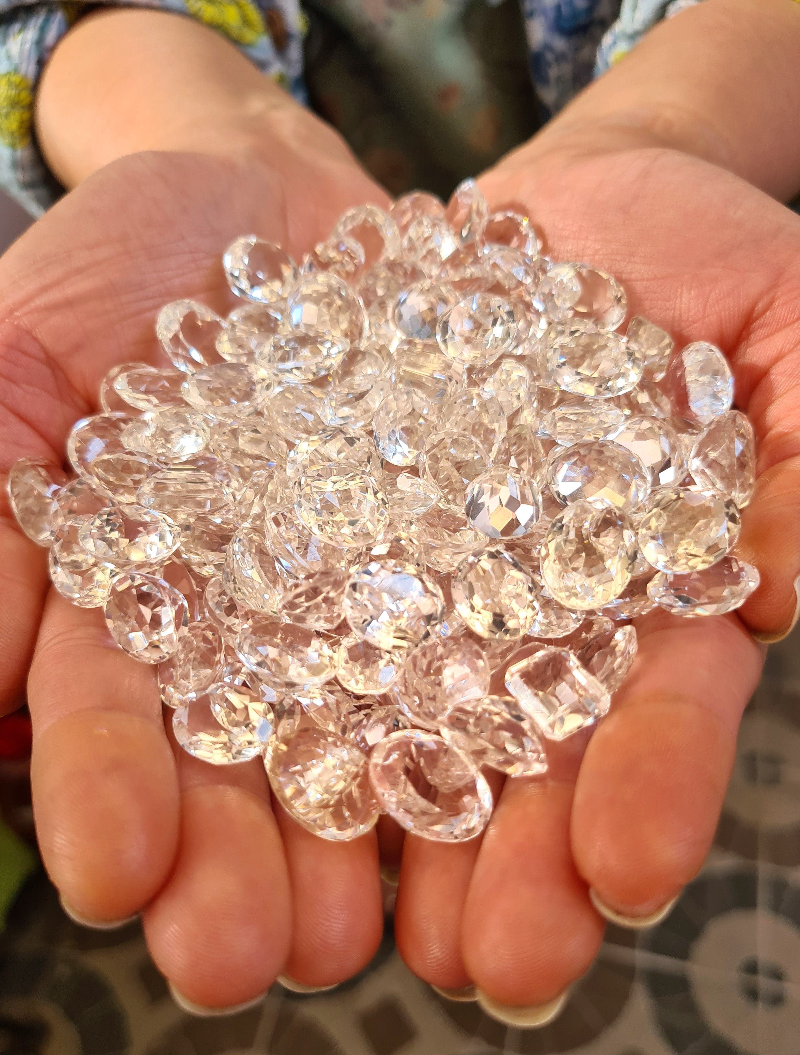 20 Pcs Clear Quartz from Himalaya, Himachal Pradesh| 12-15mm Ovals - The LabradoriteKing