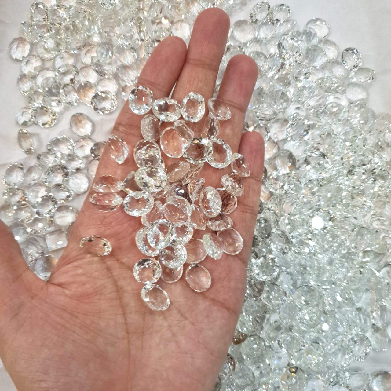 20 Pcs Clear Quartz from Himalaya, Himachal Pradesh| 12-15mm Ovals - The LabradoriteKing