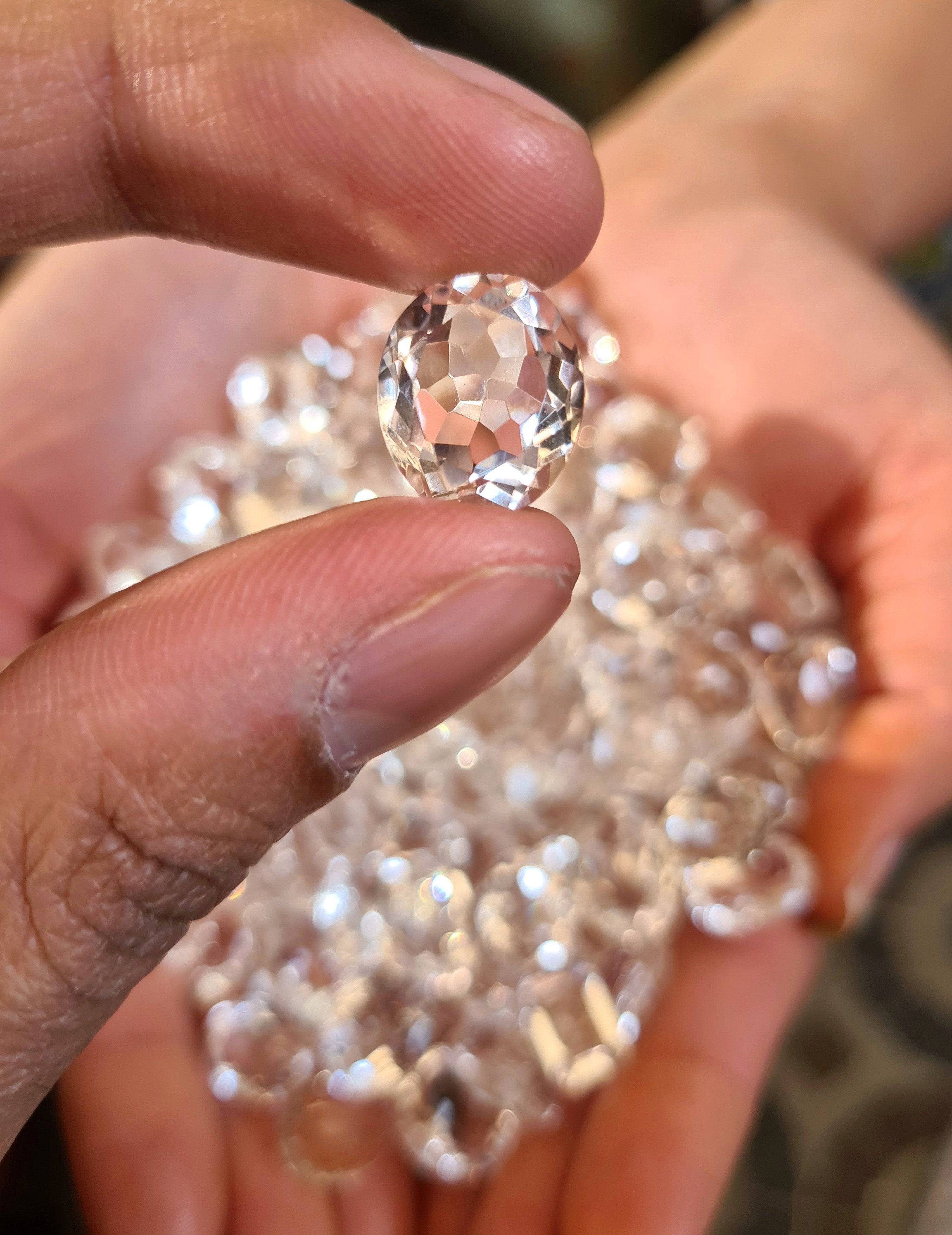 20 Pcs Clear Quartz from Himalaya, Himachal Pradesh| 12-15mm Ovals - The LabradoriteKing