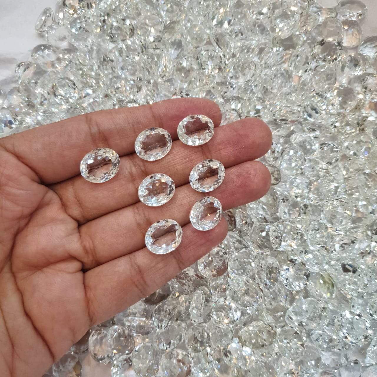 20 Pcs Clear Quartz from Himalaya, Himachal Pradesh| 12-15mm Ovals - The LabradoriteKing