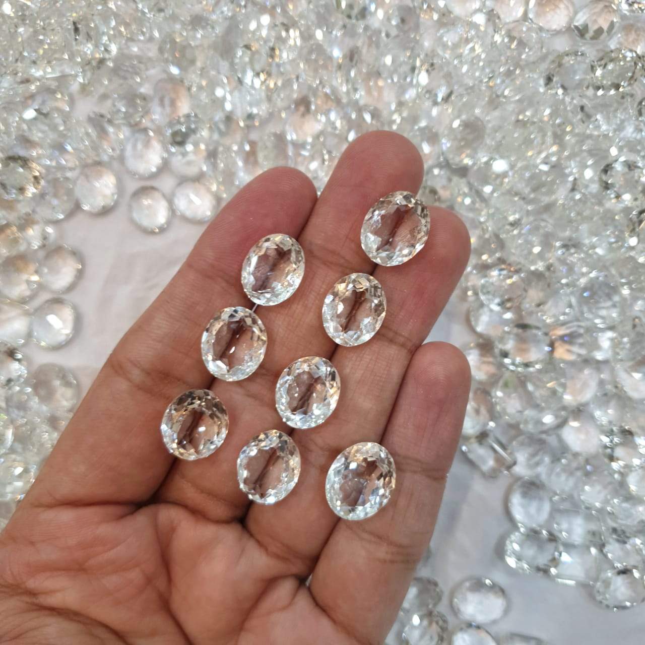 20 Pcs Clear Quartz from Himalaya, Himachal Pradesh| 12-15mm Ovals - The LabradoriteKing