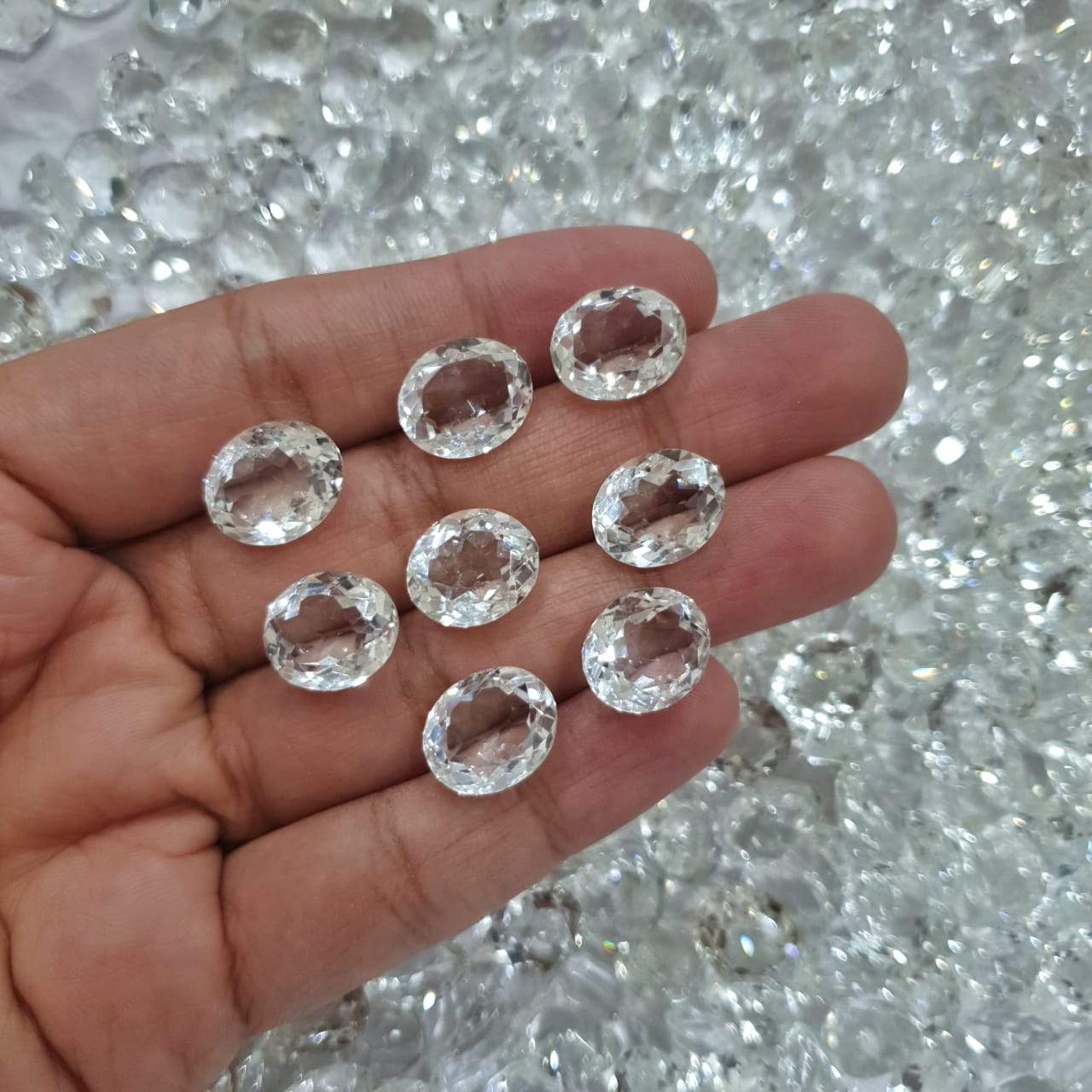 20 Pcs Clear Quartz from Himalaya, Himachal Pradesh| 12-15mm Ovals - The LabradoriteKing