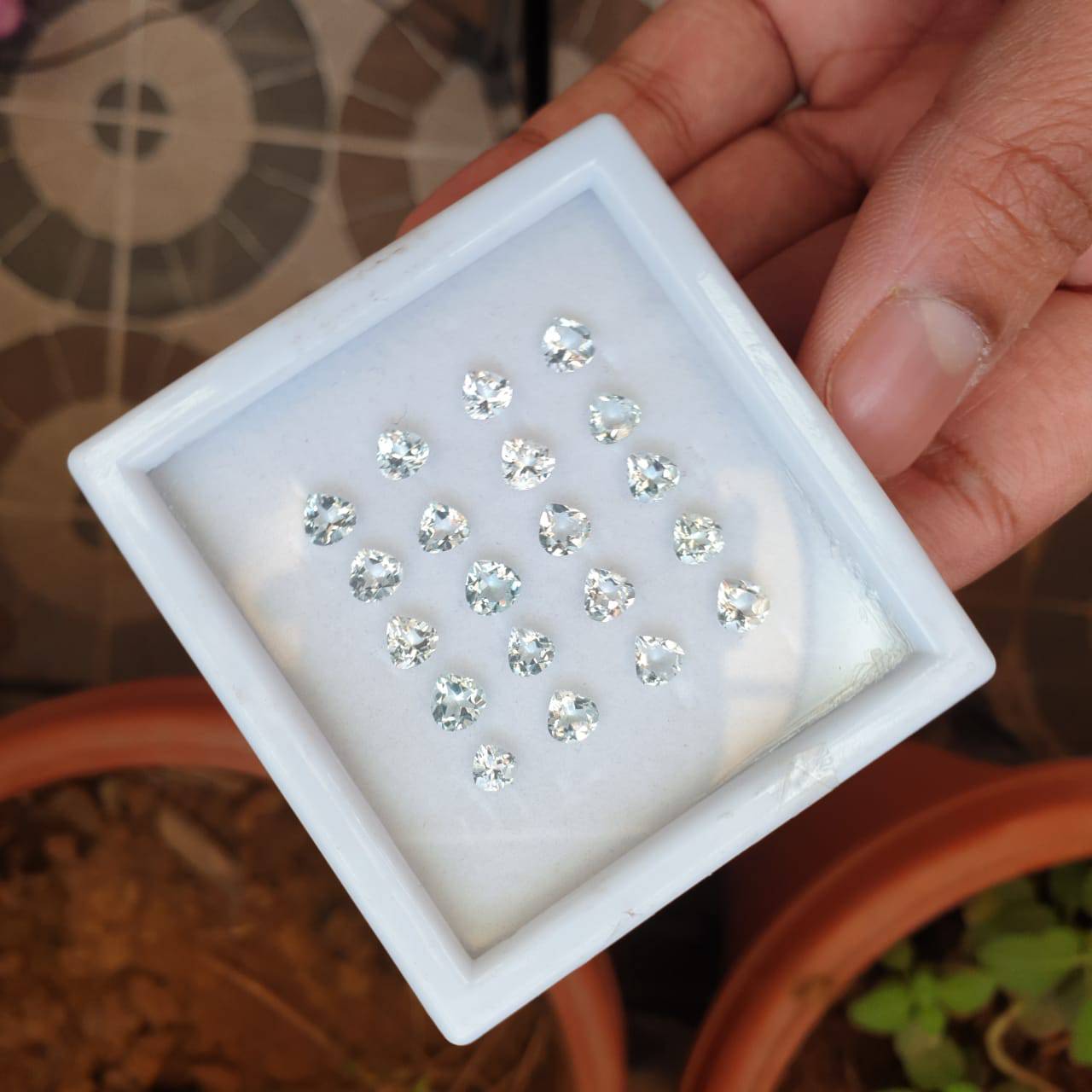 20 Pcs Natural Aquamarine Faceted Gemstones Heart Shape, 5mm - The LabradoriteKing