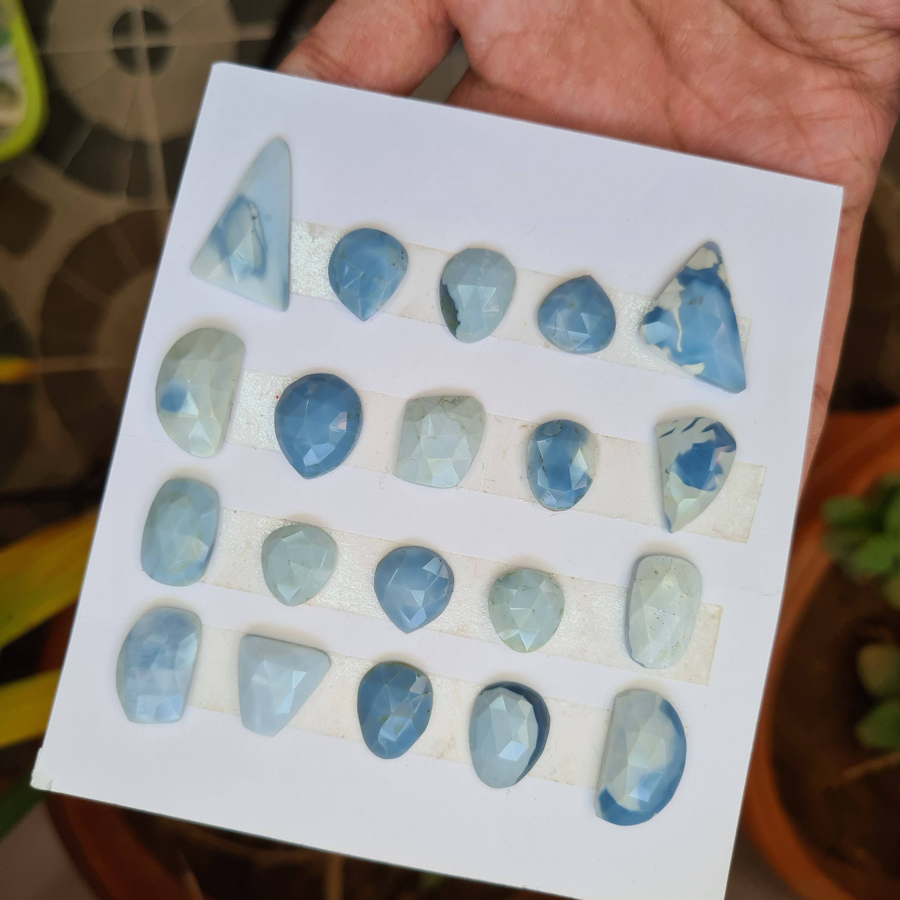 20 pcs Natural Blue Lace Opal Faceted Gemstones Fancy Shape, 12-26mm - The LabradoriteKing