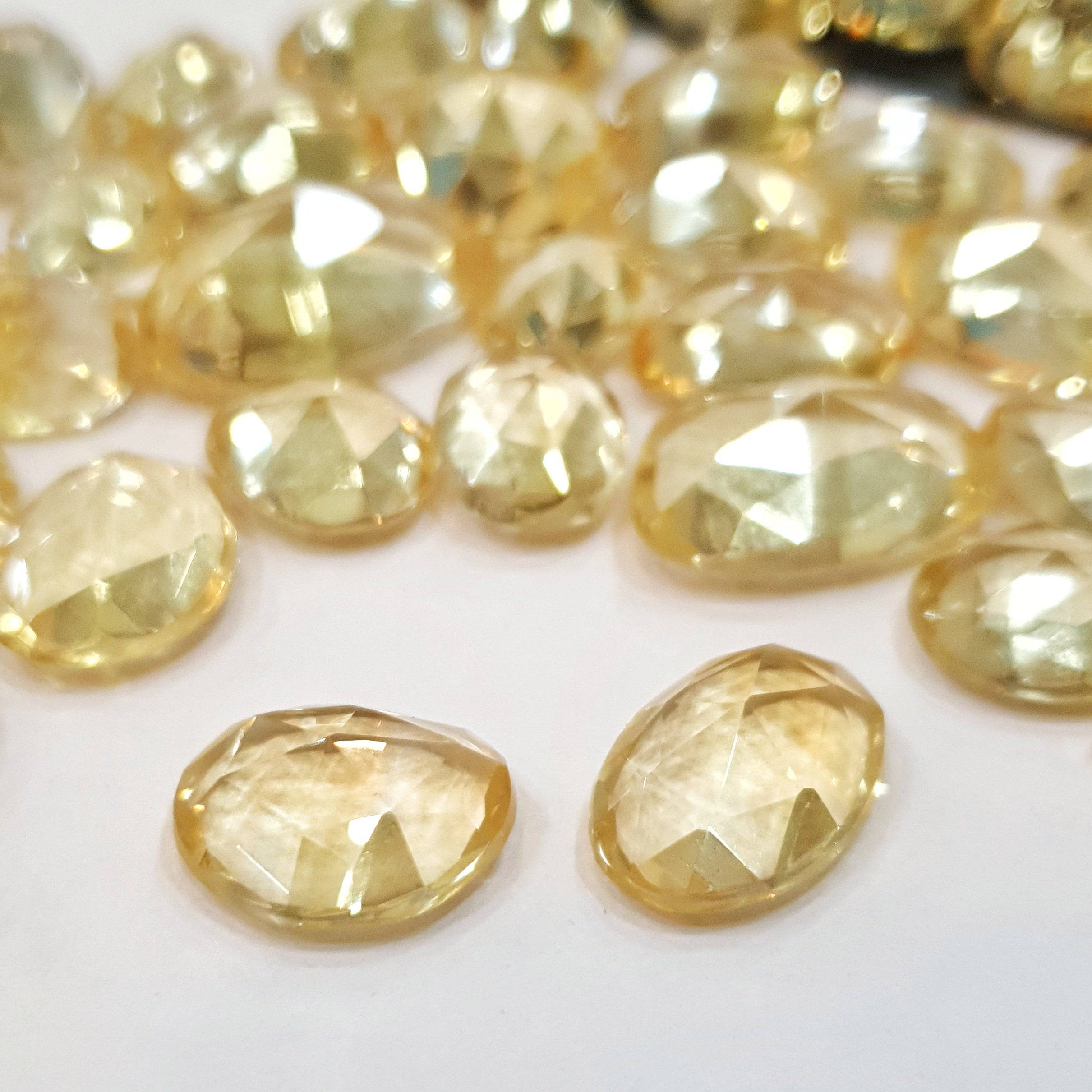 20 Pcs Natural Citrines Rosecuts | 9-14mm Sizes mi - The LabradoriteKing