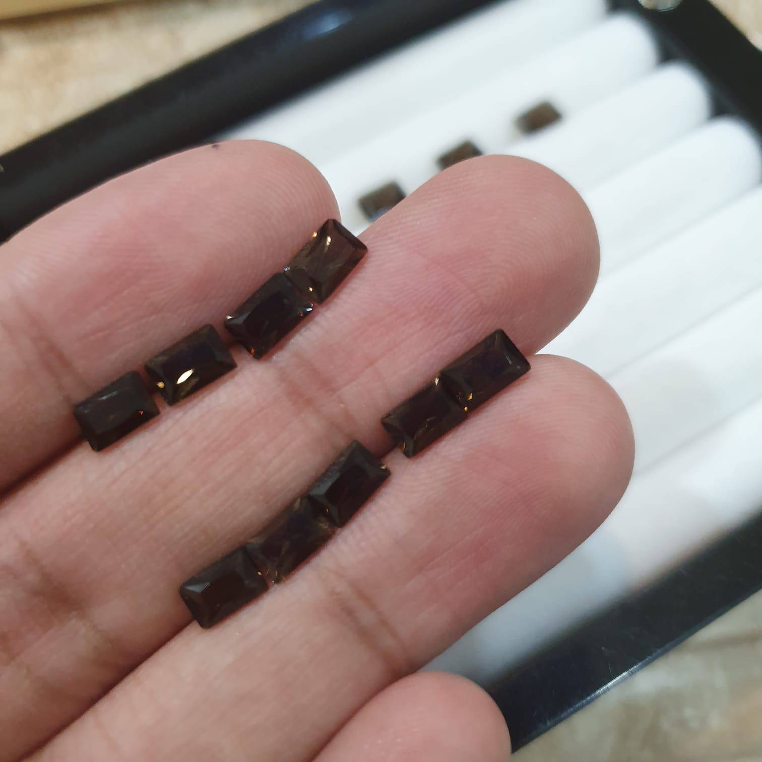 20 Pcs Smoky Quartz 6x4mm Rectangle Calibrated - The LabradoriteKing