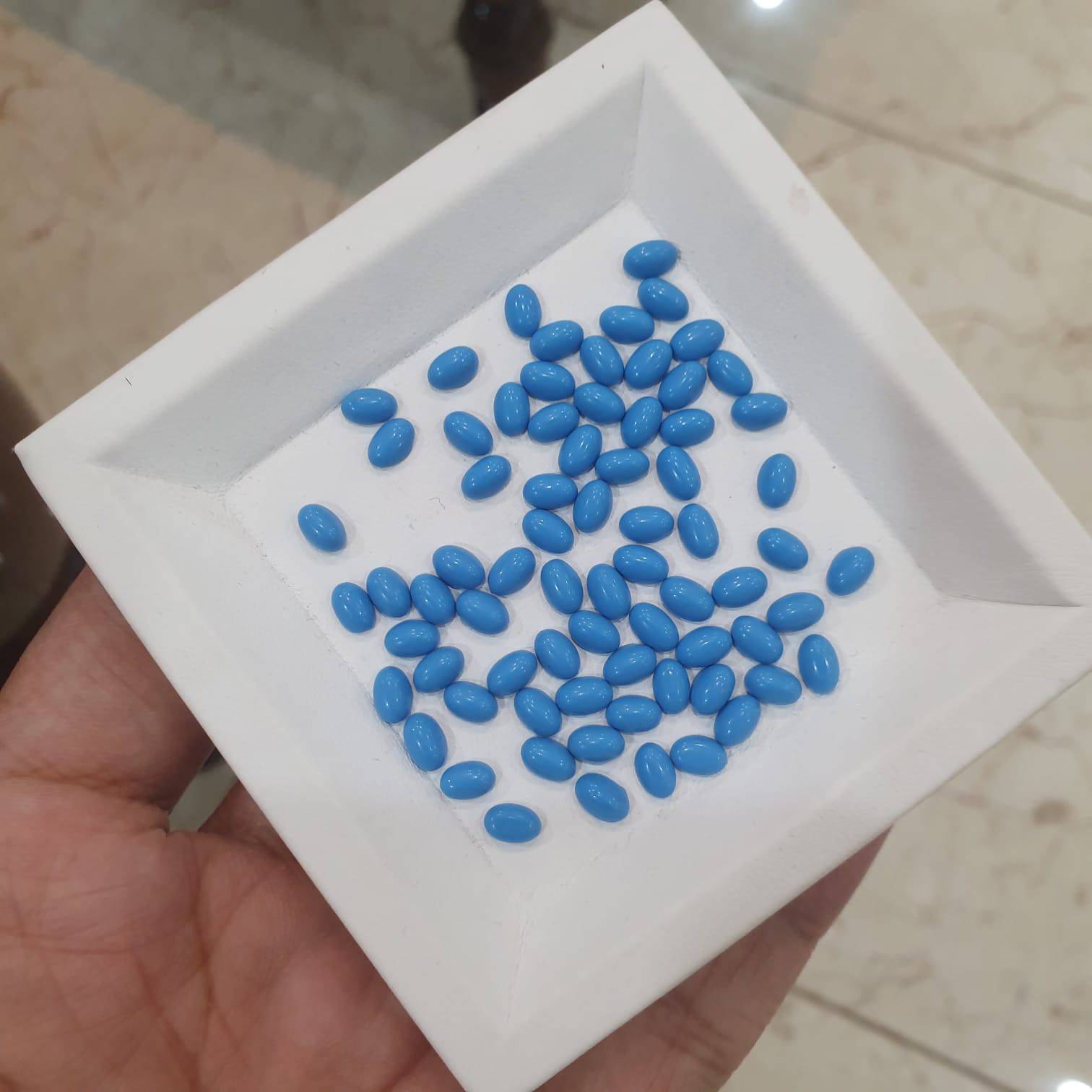 20 Pcs Turquoise 6mm Oval Calibrated Cabochons - The LabradoriteKing