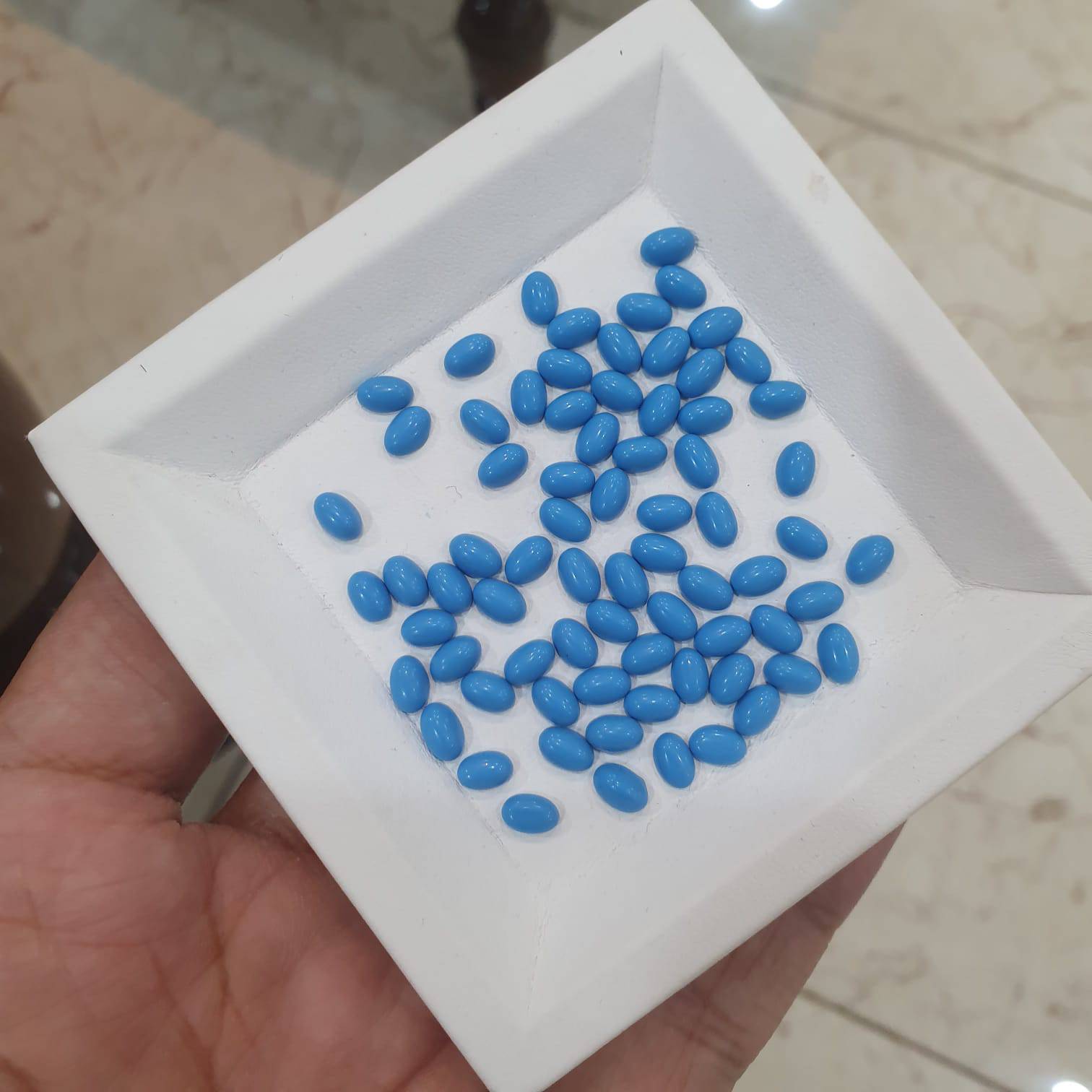 20 Pcs Turquoise 6mm Oval Calibrated Cabochons - The LabradoriteKing