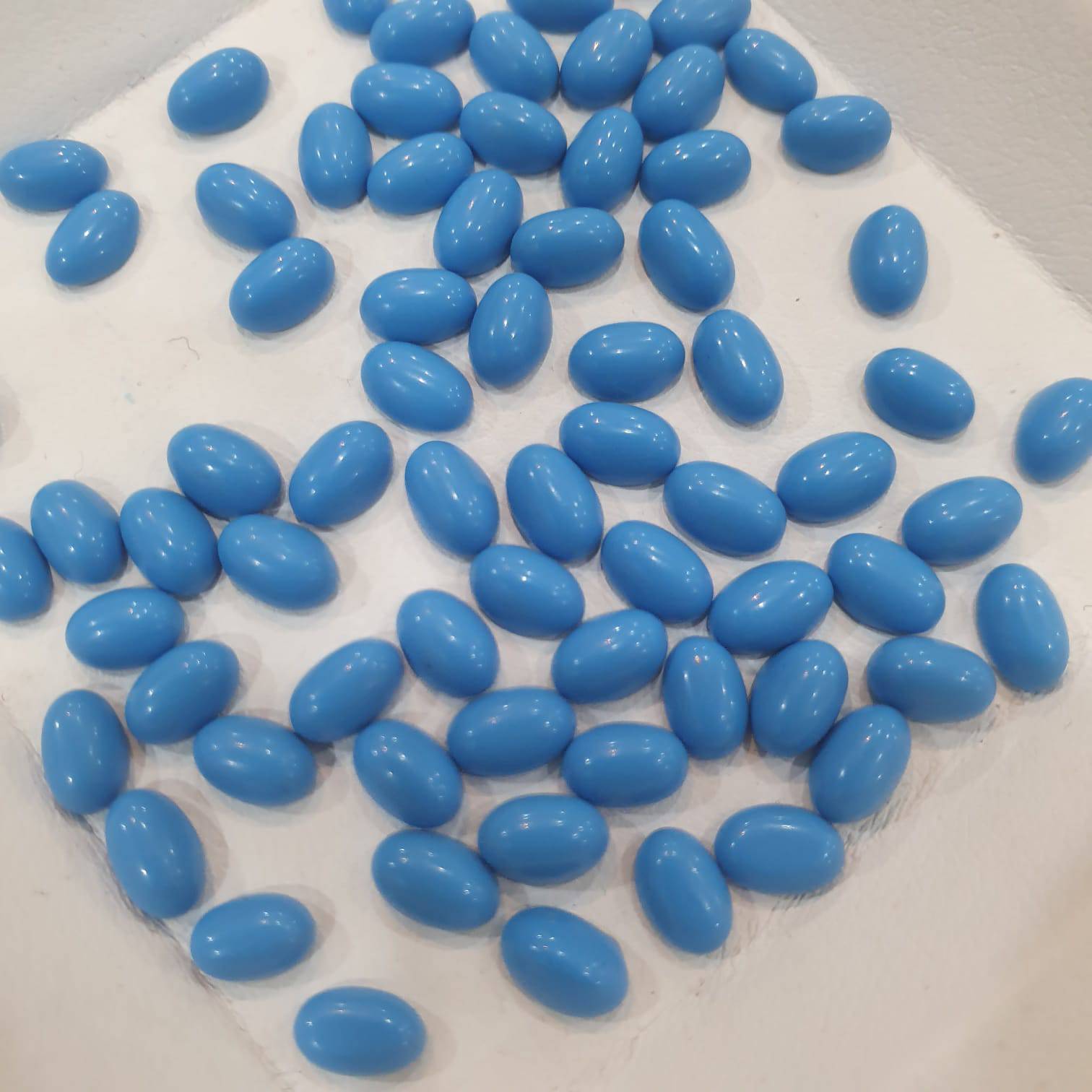 20 Pcs Turquoise 6mm Oval Calibrated Cabochons - The LabradoriteKing