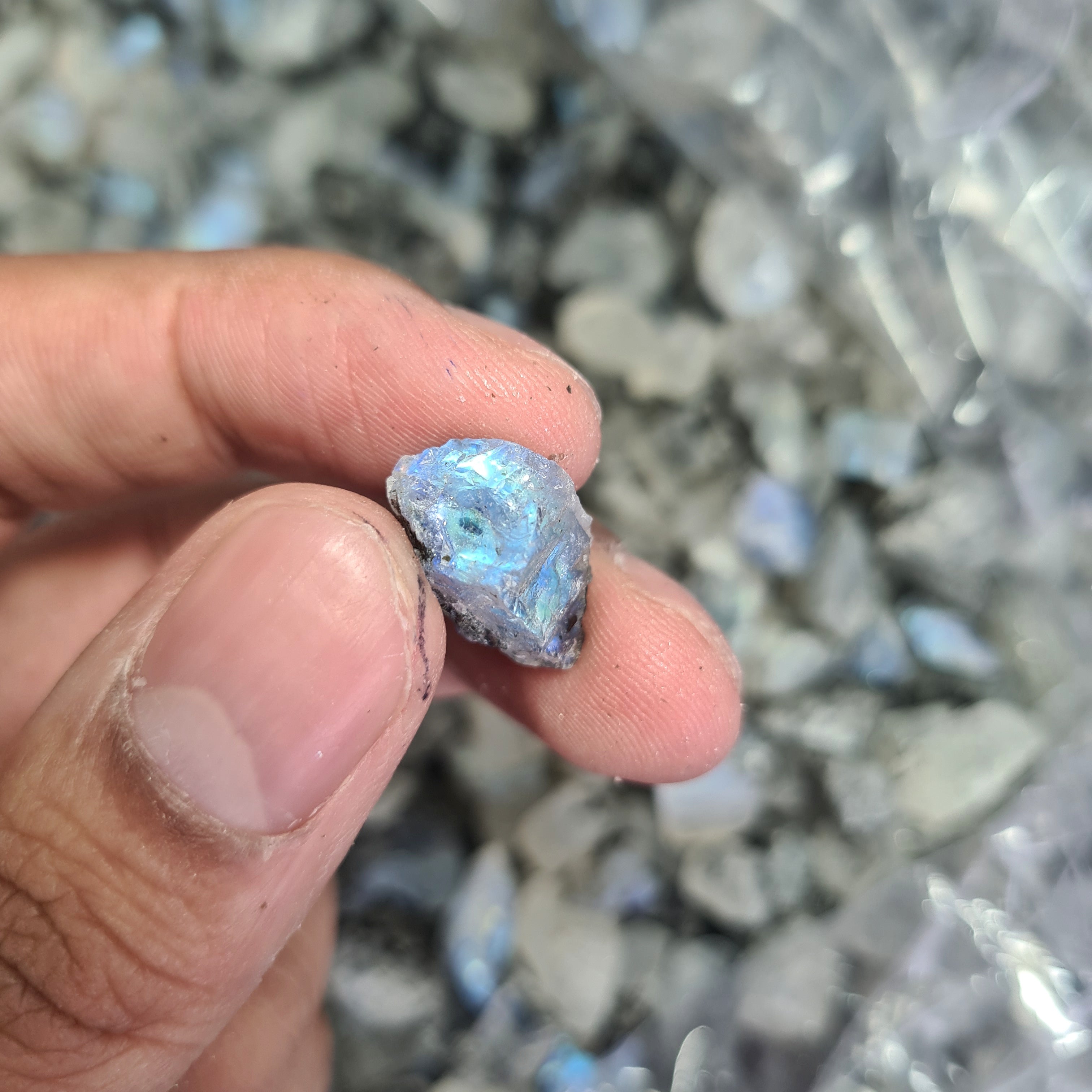 100 Pcs of High Quality Rainbow Moonstone Rough Roughs - The LabradoriteKing