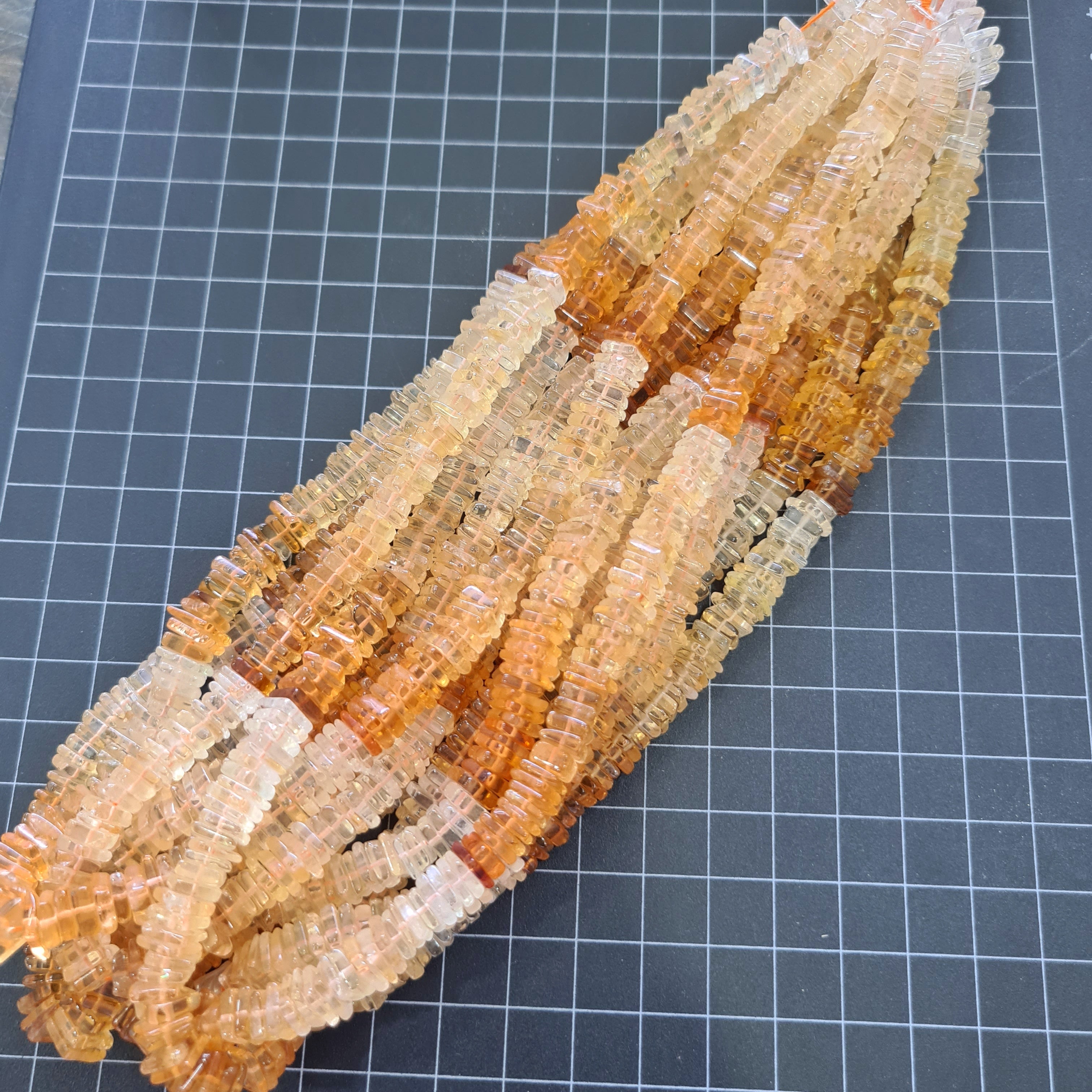 Natural Citrine Beads 6-8mm, 16" Inches Square Shape - The LabradoriteKing