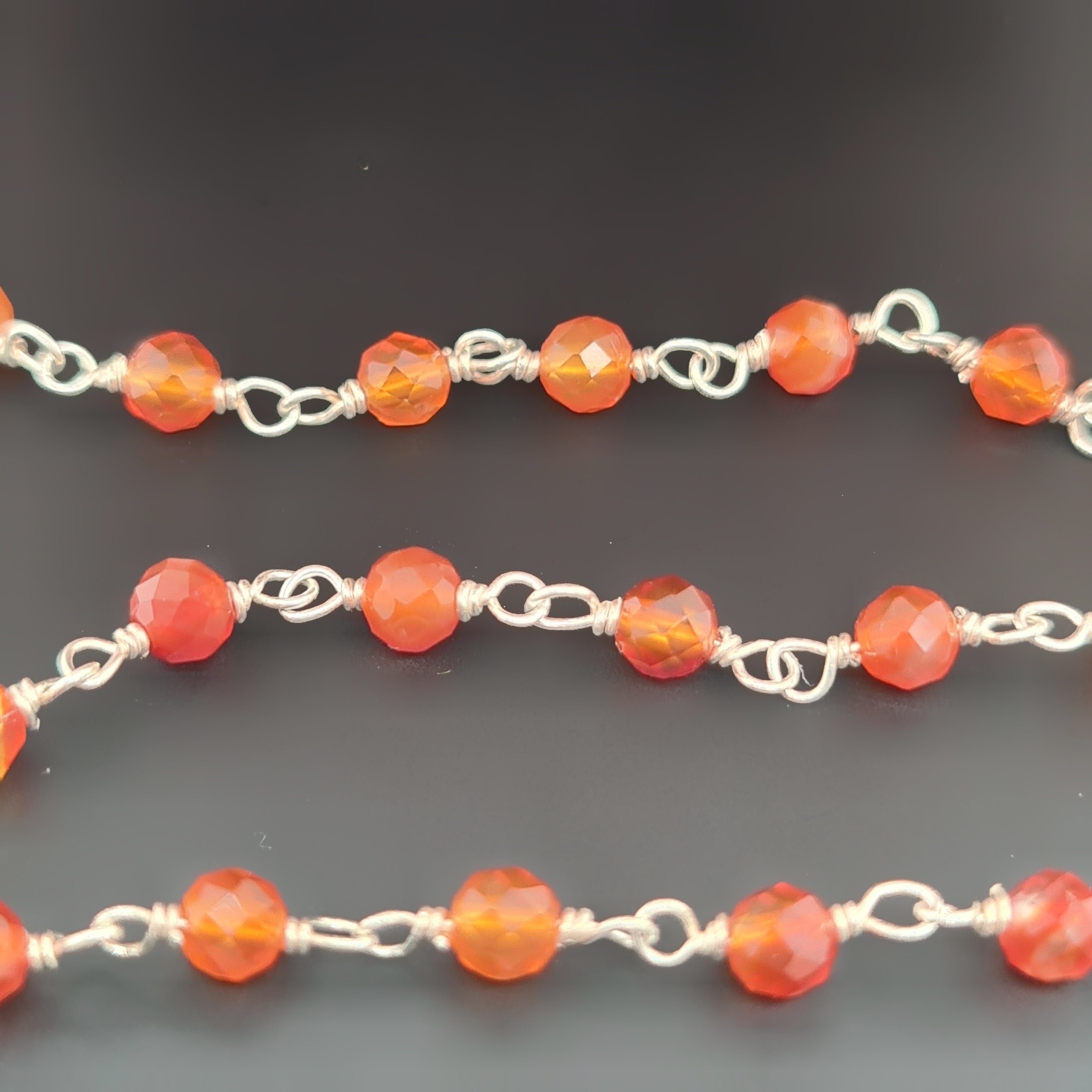 Carnelian Chain on 925 Sterling Silver | 3mm | by Length - The LabradoriteKing