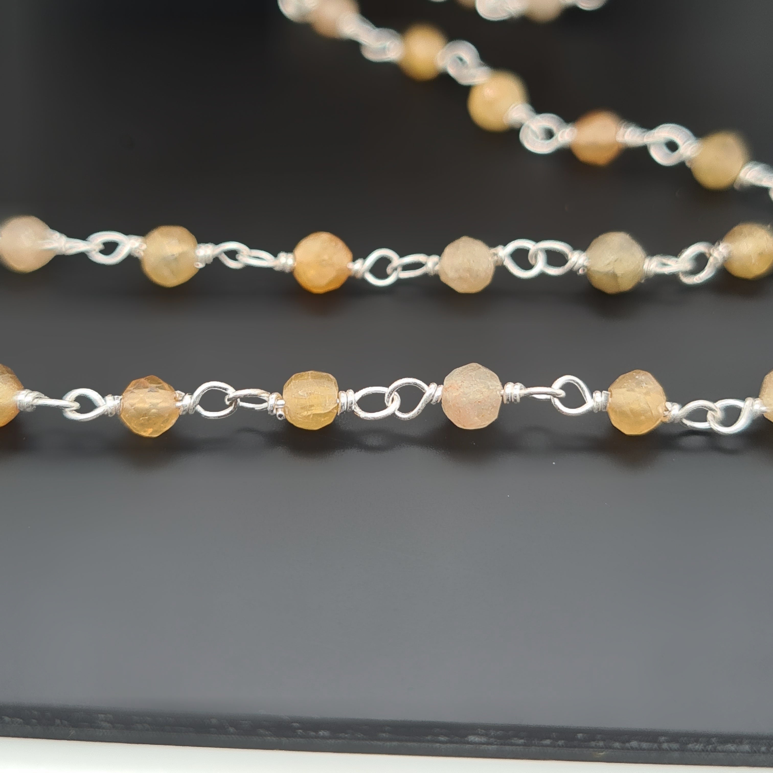 Grossular Garnet Chain on 925 Sterling Silver | 3mm | by Length - The LabradoriteKing