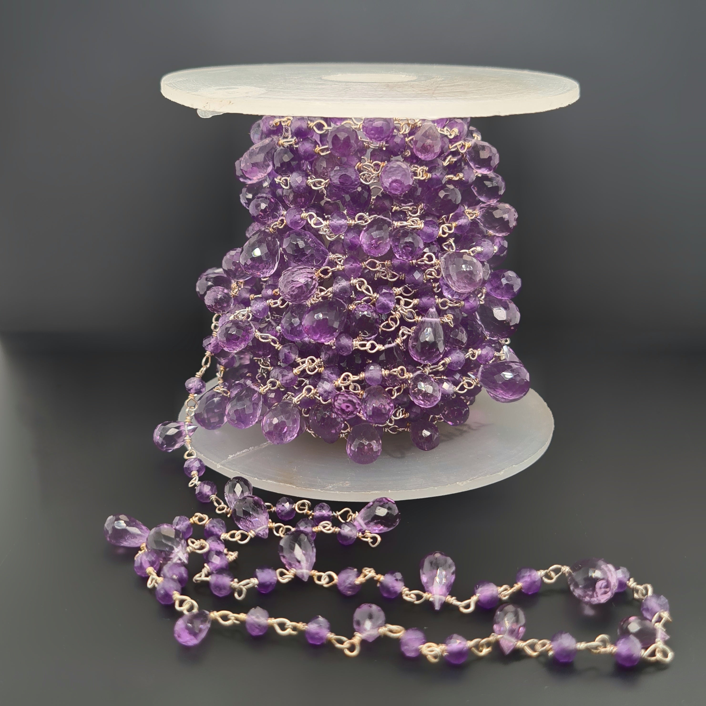 Amethyst Chain on 925 Sterling Silver | 4-11mm | by Length - The LabradoriteKing