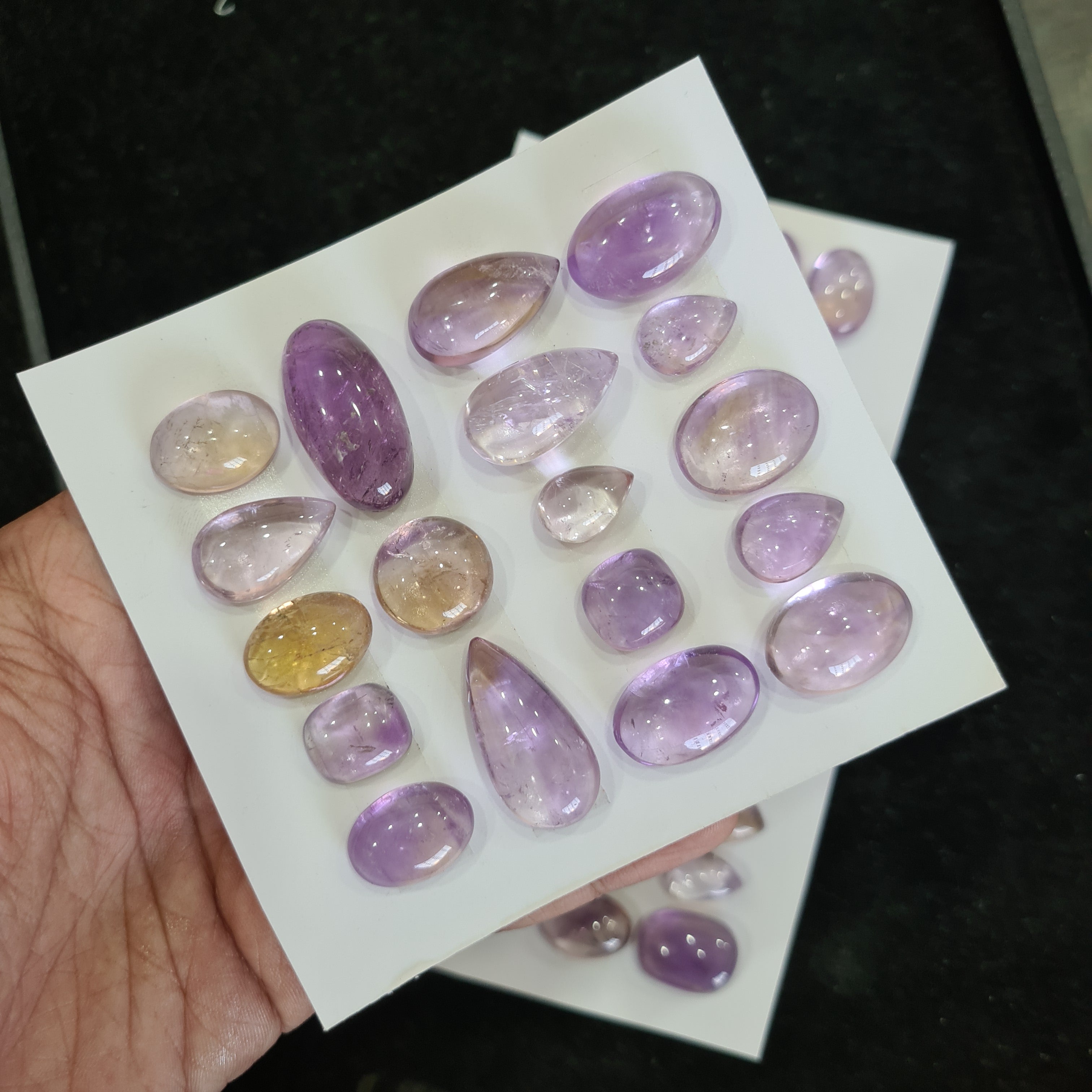 1 Card of Natural Ametrine Cabochon Gemstone Unheated , Size 15-30mm - The LabradoriteKing
