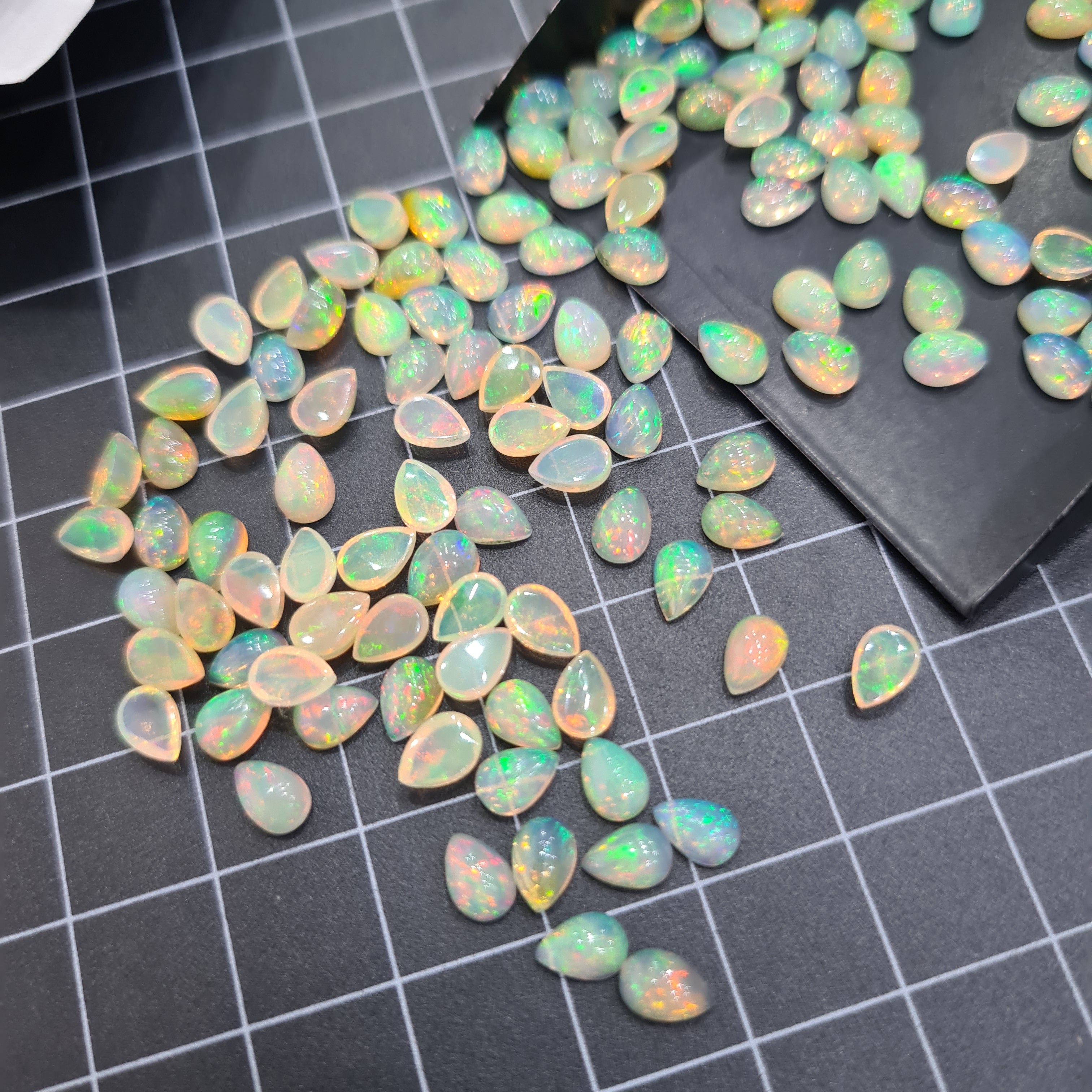 20 Pcs Yellow Opal Cabochon Gemstone Pear Size: 6x4mm - The LabradoriteKing