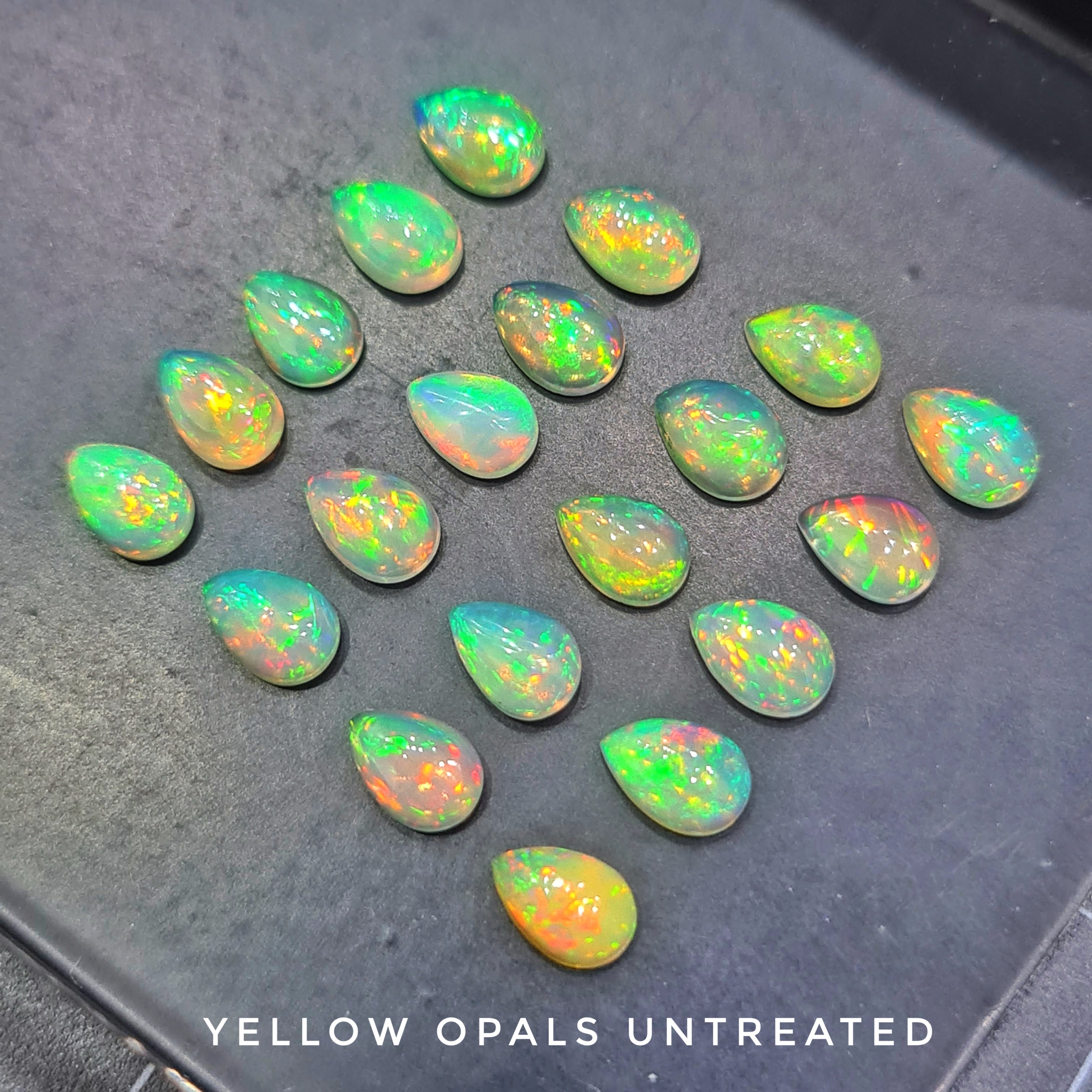 20 Pcs Yellow Opal Cabochon Gemstone Pear Size: 6x4mm - The LabradoriteKing