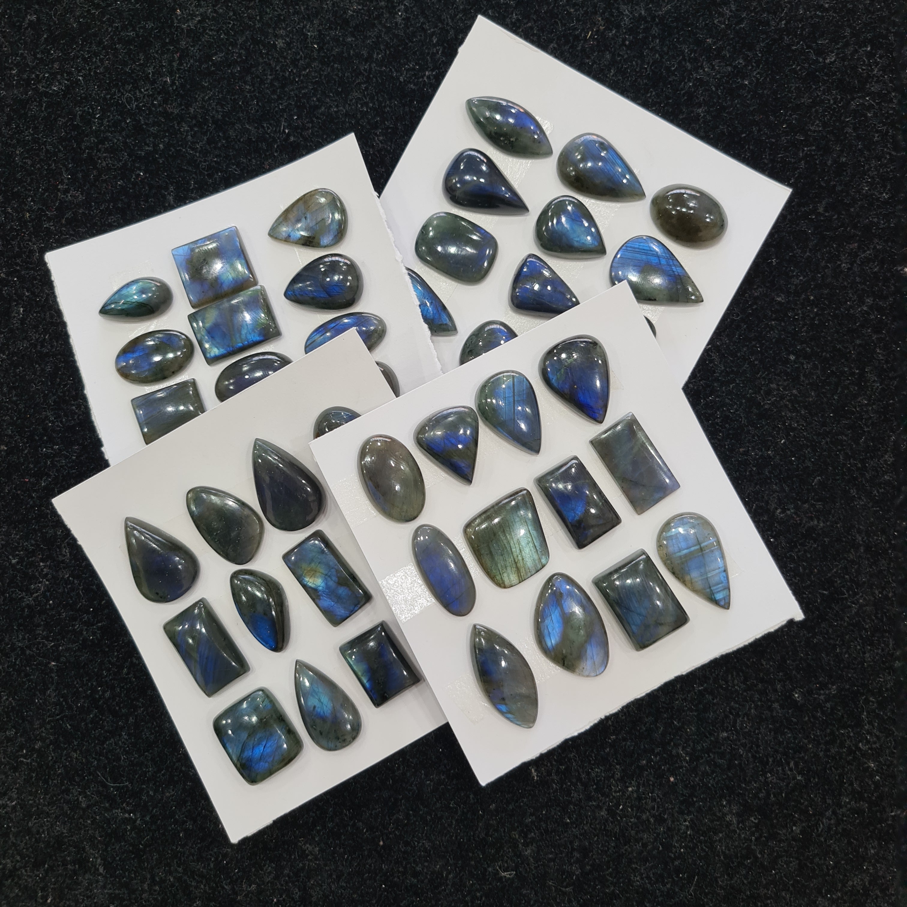 1 Card Natural Blue Labradorite Cabochon Gemstone Mix Shape , Size: 18-25mm - The LabradoriteKing