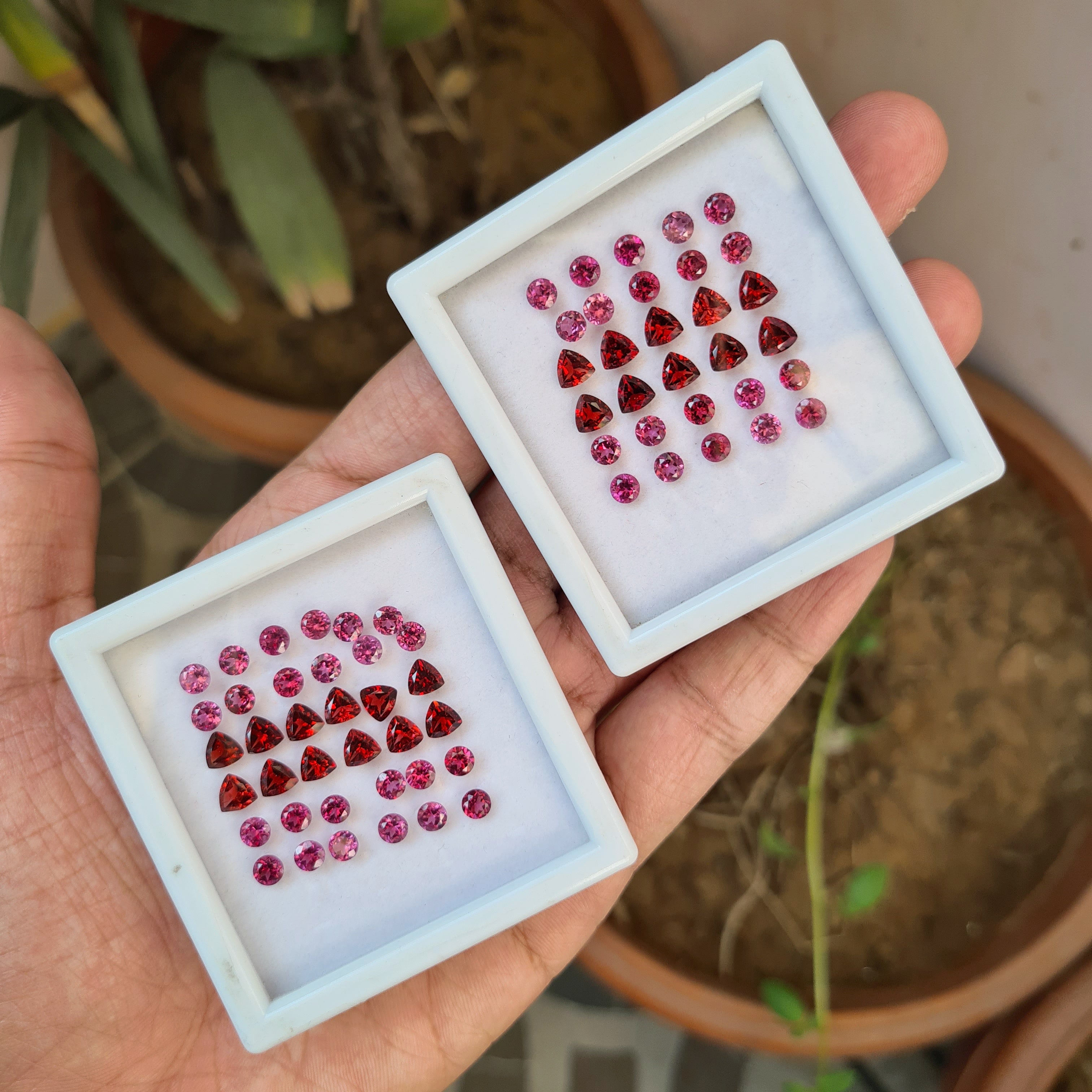 BOGO: 30 Pieces Natural Pink and Cherry Garnet Faceted Set| Size: 4-5mm , Mix Shape - The LabradoriteKing