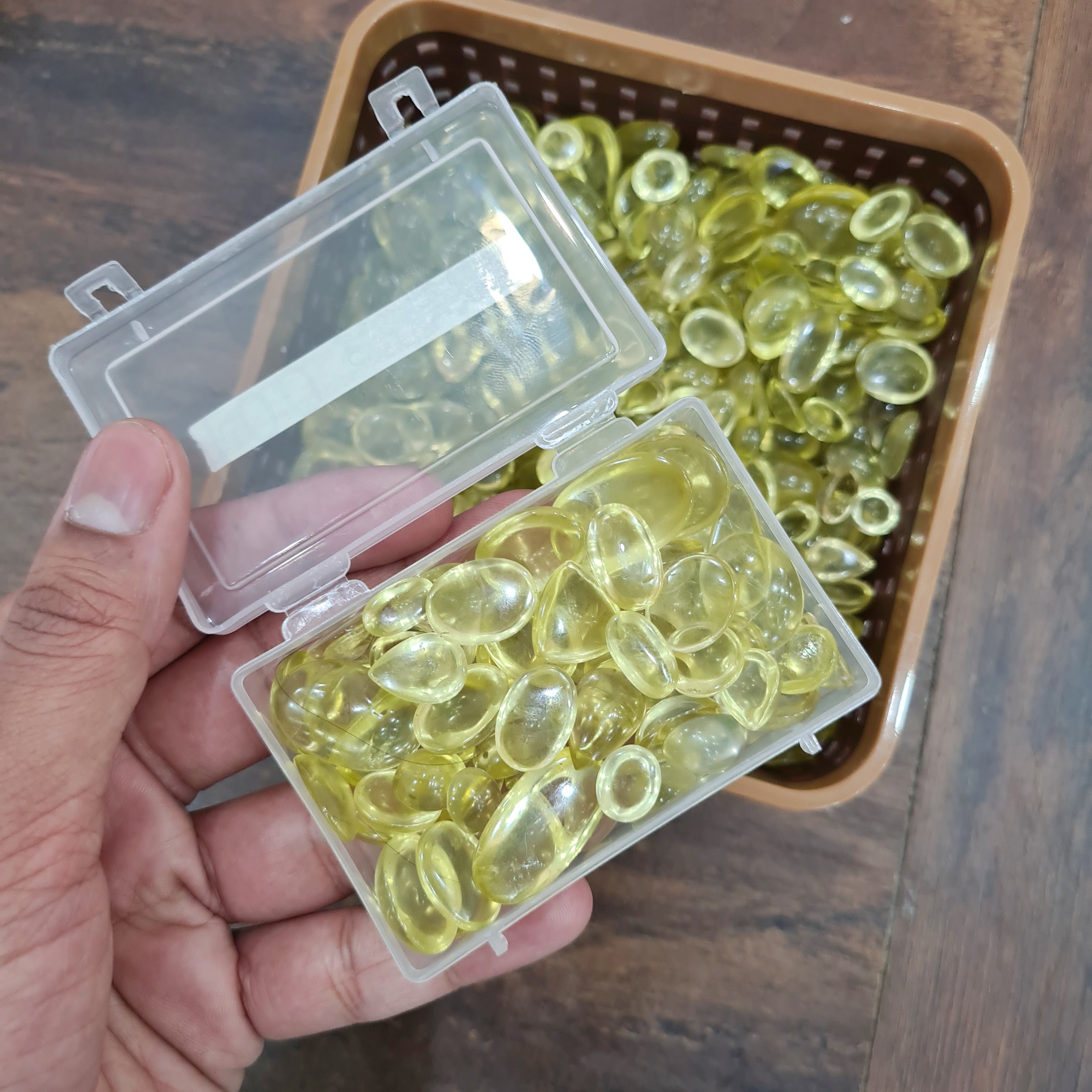 100 Gram of Natural Lemon Quartz Cabochon Gemstone | 40-50pcs - The LabradoriteKing