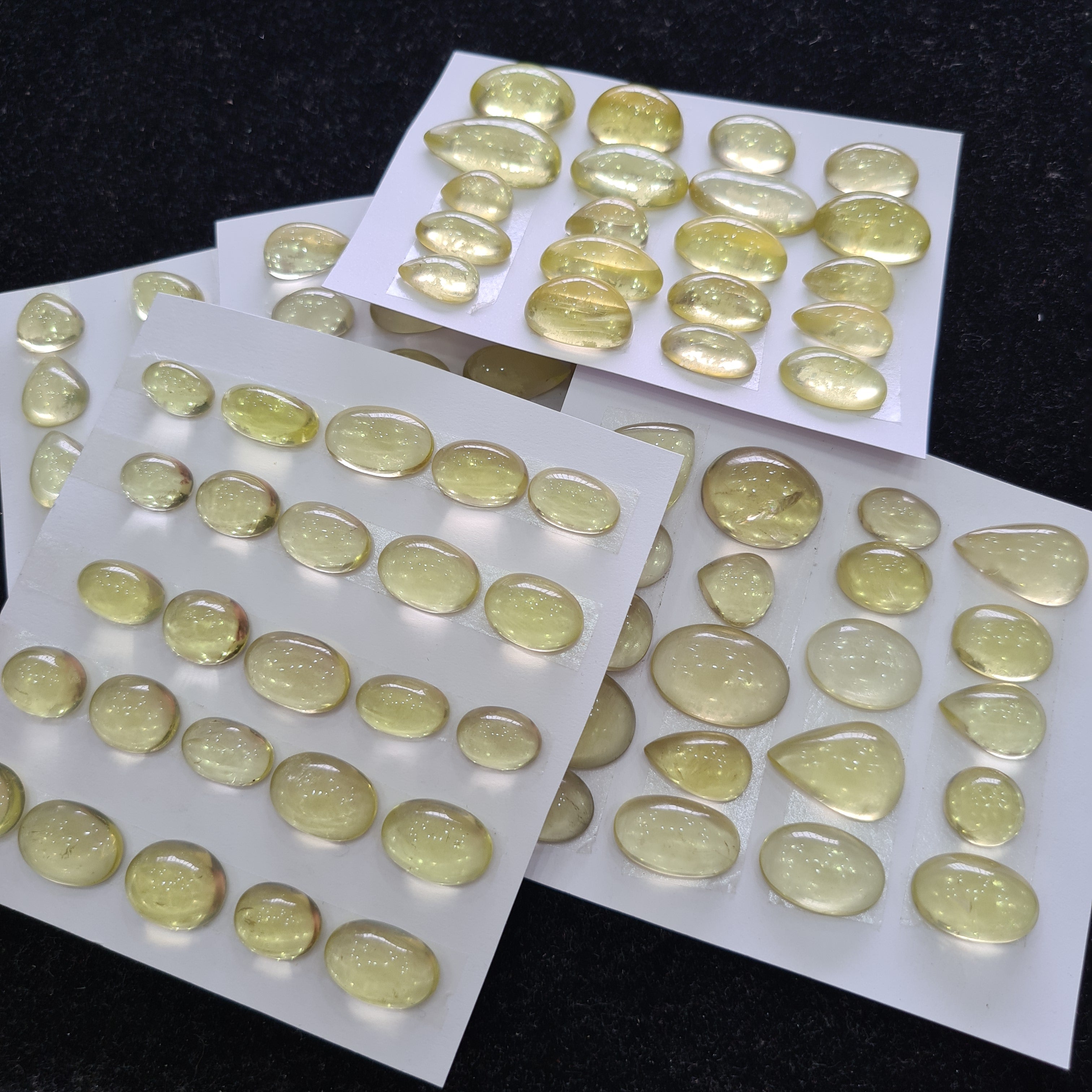 1 Card Natural Lemon Quartz Cabochon Gemstone Mix Shape Size: 13-27mm - The LabradoriteKing